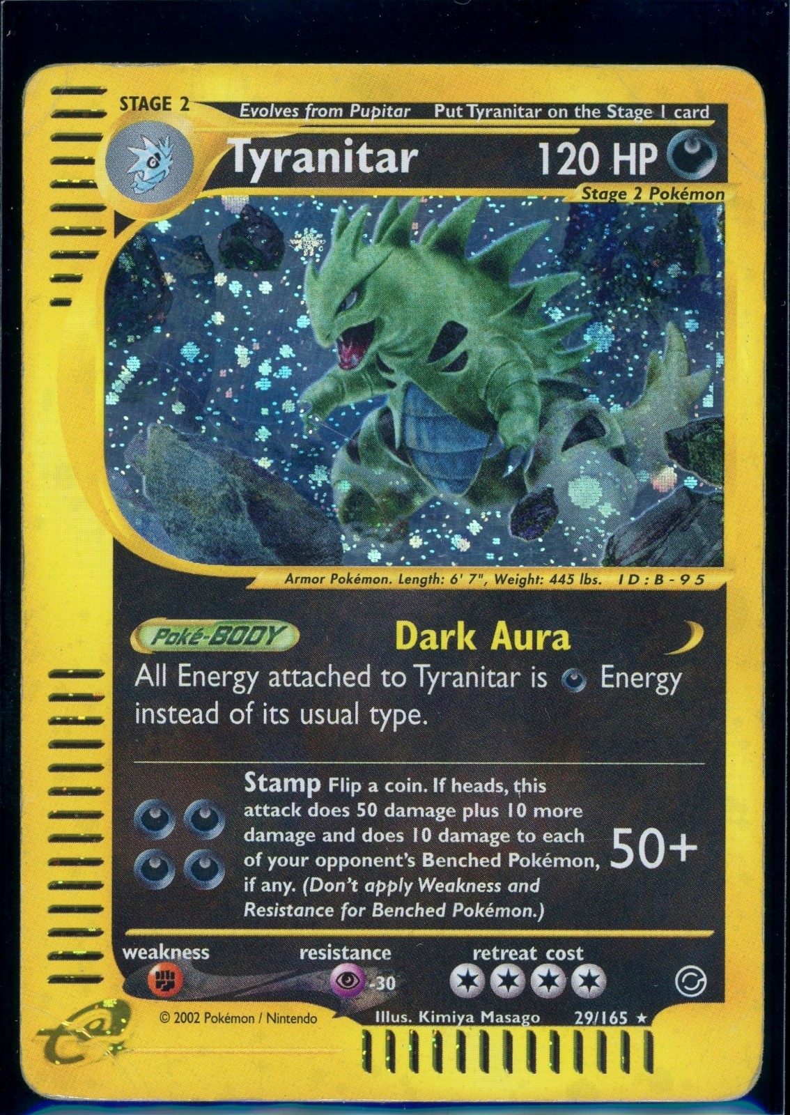 Pokemon EXPEDITION - #29/165 Tyranitar - Holo - ENG - Heavily Played Pokemon EXPEDITION - #29/165 Tyranitar - Holo - ENG - Heavily Played