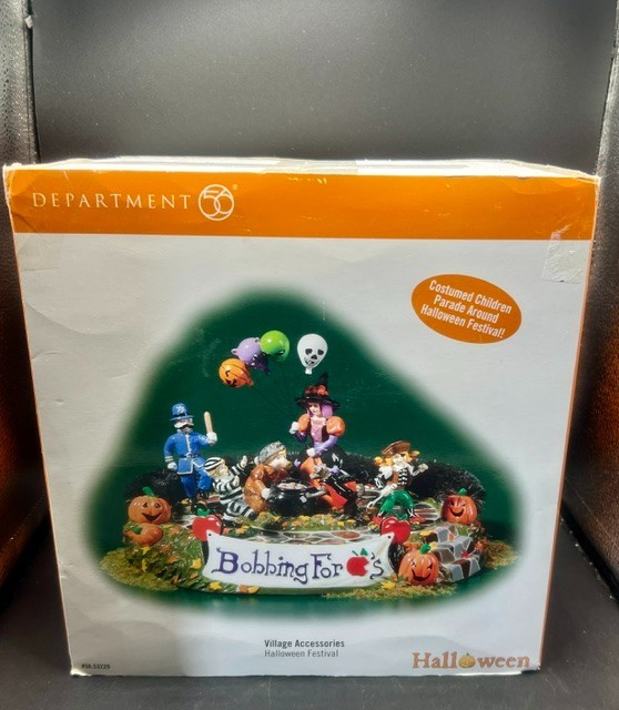 Department 56 Halloween Village Festival Bobbing For Apples Moving Parade -NIB