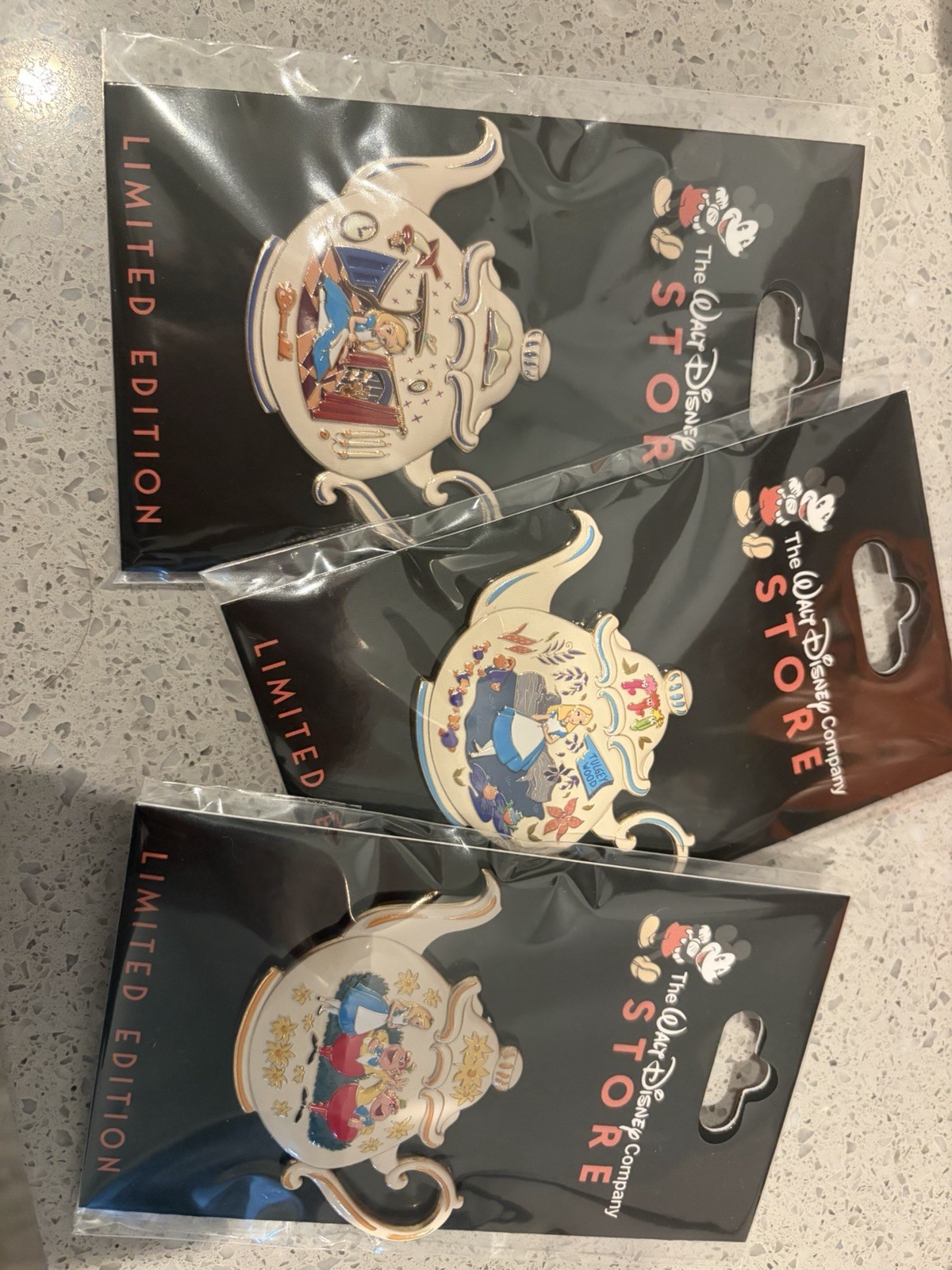 Set Of 3 Alice In Wonderland Teapot Pin Set LE 300 Disney Company Store Set Of 3 Alice In Wonderland Teapot Pin Set LE 300 Disney Company Store