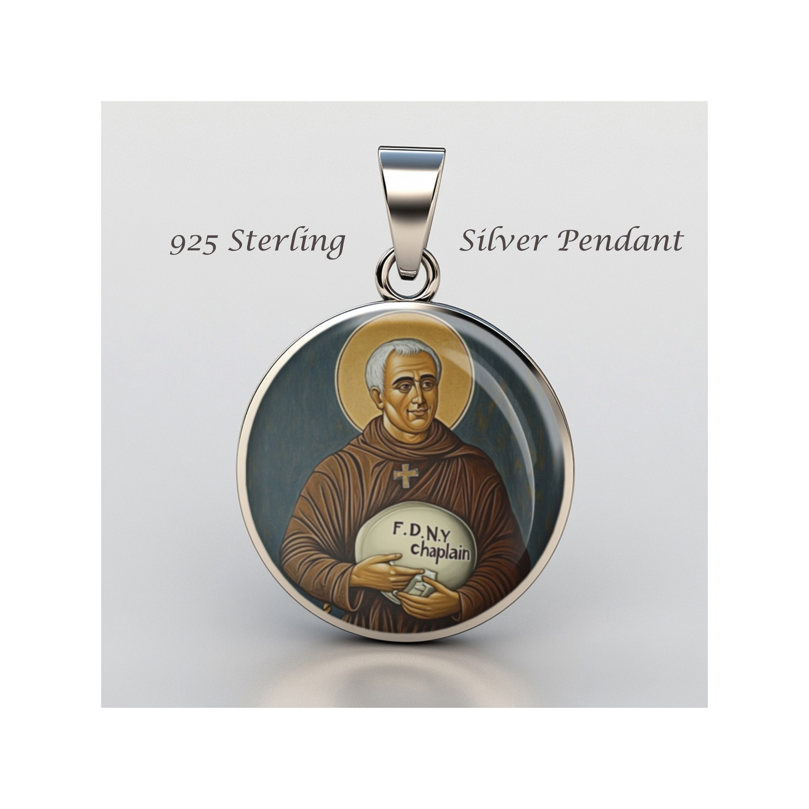 St Mychal Judge Roman Catholic Franciscan Priest And Chaplain 925 Silver Medal