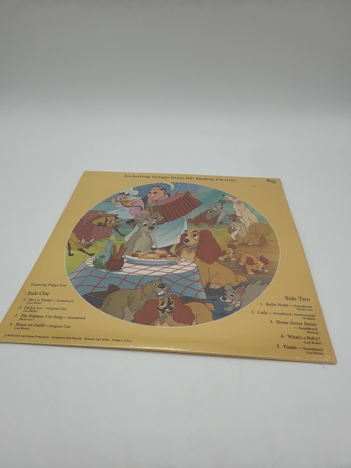 Vintage Disney Lady and the Tramp Picture Disc LP Record Sealed Peggy Lee