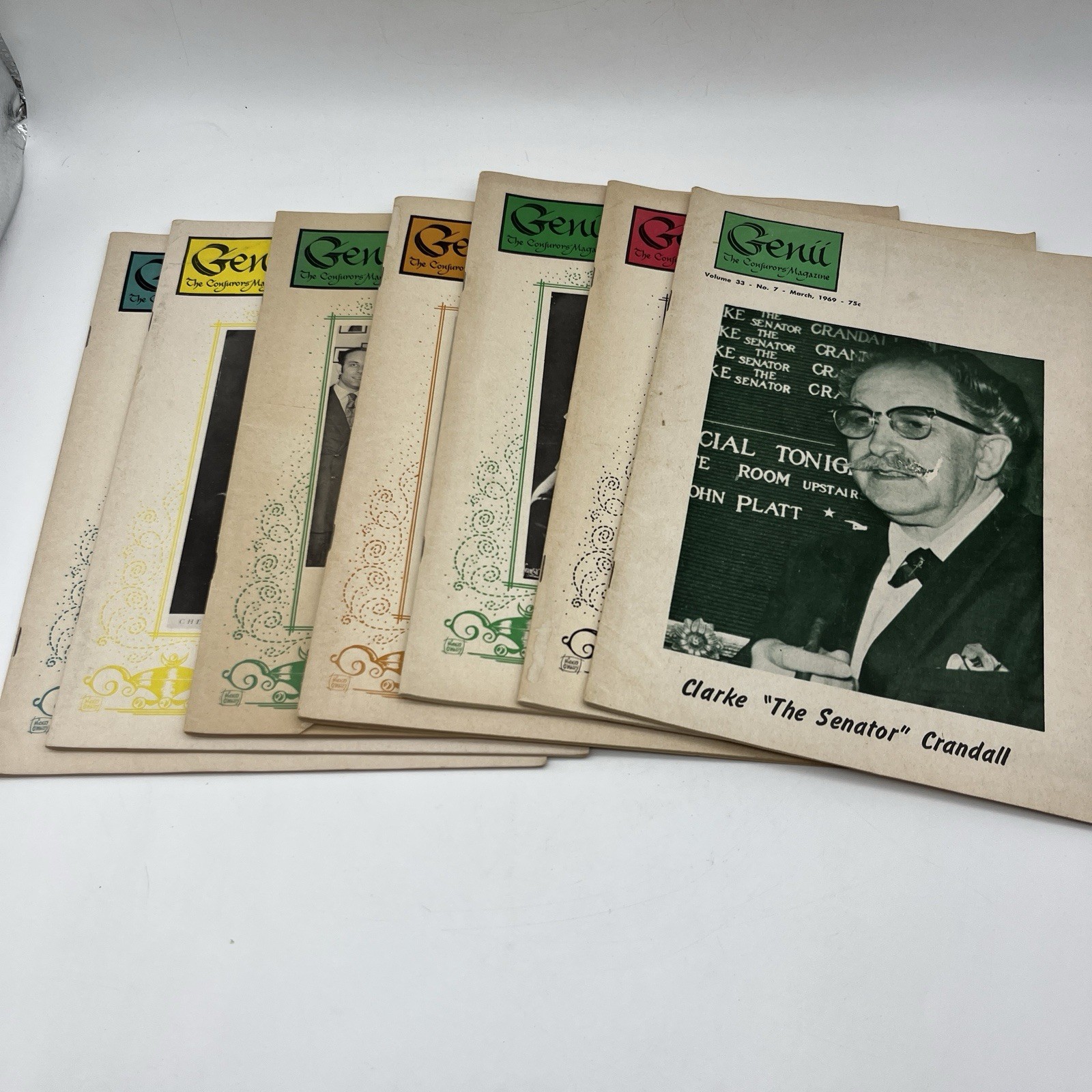 Lot of 7 Vintage Genii The Conjurors\' Magazine Mar 1969 - Apr 1971 *Read
