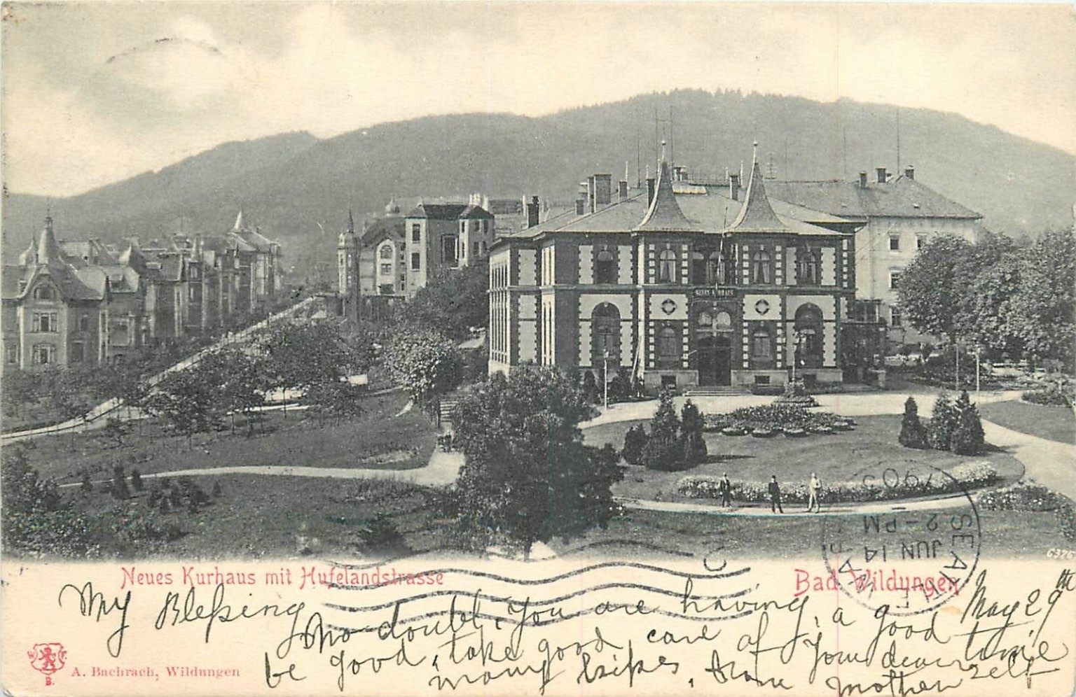Bad Wildungen Germany Neues Kurhaus Hufelandstrasse 1914 Postcard Bad Wildungen Germany Neues Kurhaus Hufelandstrasse 1914 Postcard