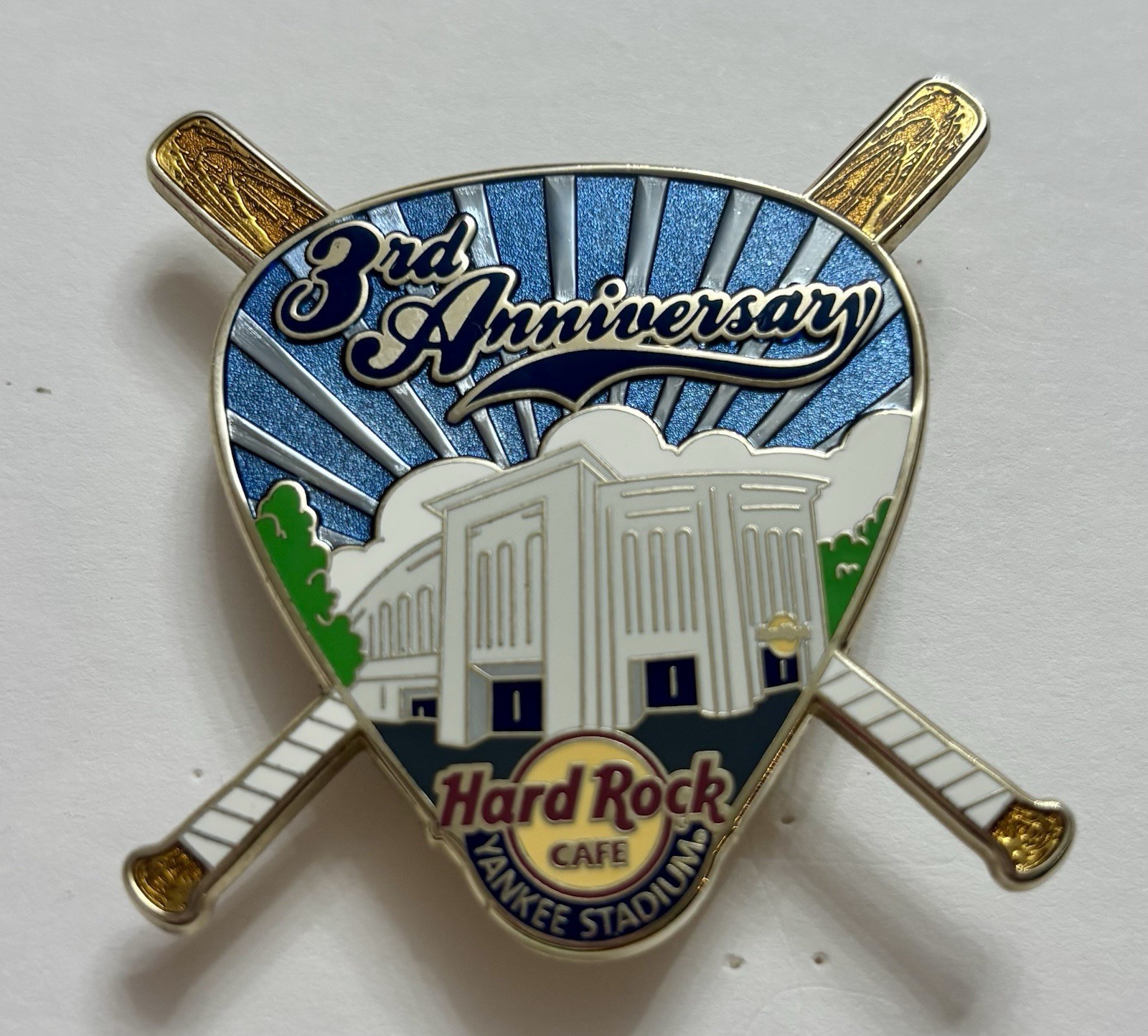 Hard Rock Cafe Yankee Stadium 3rd Anniversary Guitar Pick Baseball Bats Pick Pin Hard Rock Cafe Yankee Stadium 3rd Anniversary Guitar Pick Baseball Bats Pick Pin