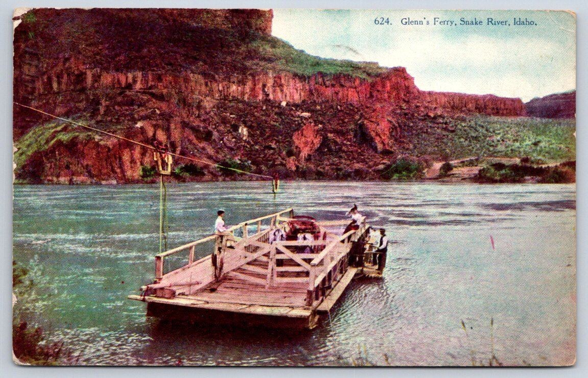 Pocatello Antique Idaho Postcard GLENNS FERRY Snake River Boat 1908 Pocatello Antique Idaho Postcard GLENNS FERRY Snake River Boat 1908