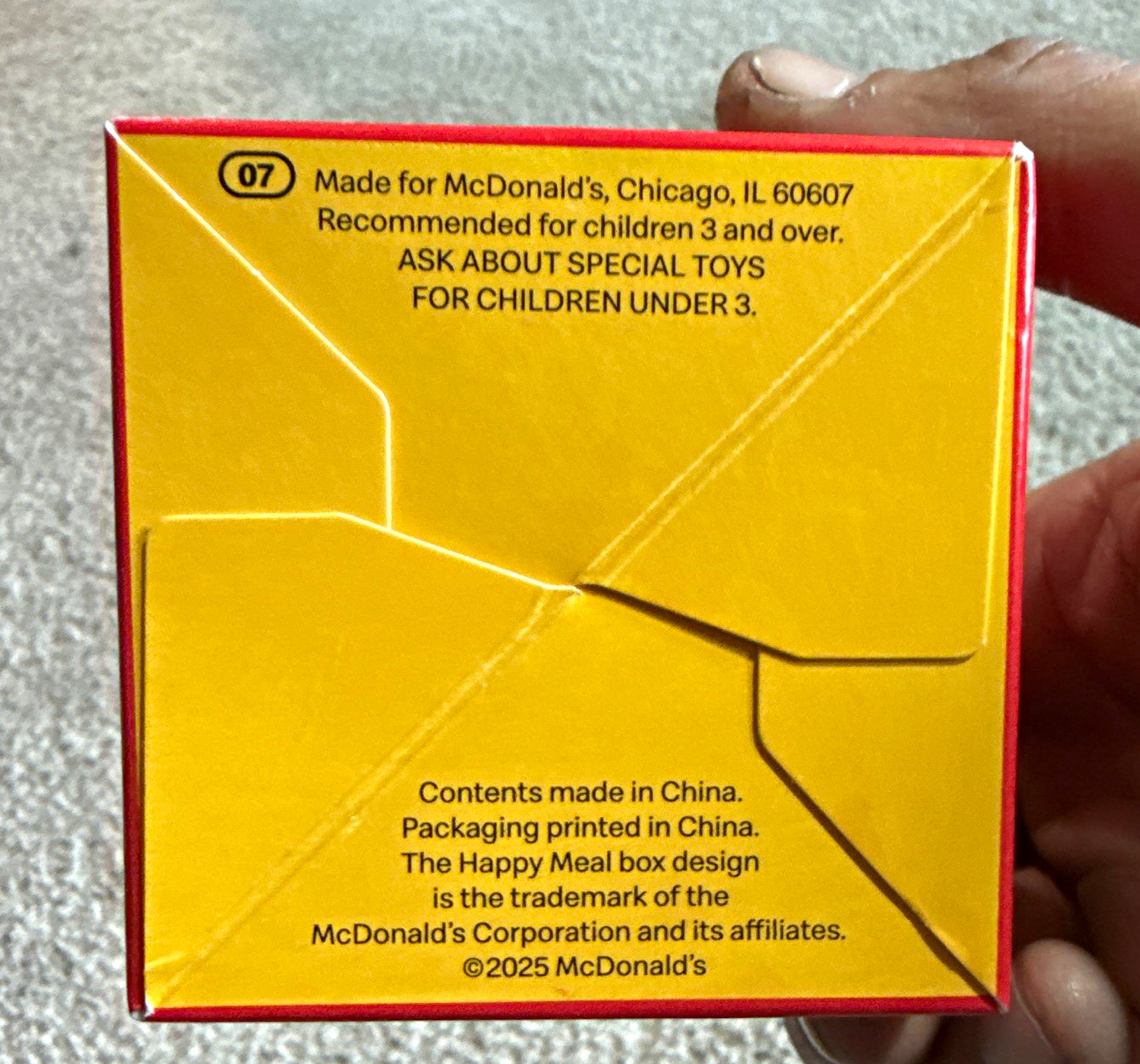 McDonald’s Happy Meal Advertising Box Red/Yellow Original 2025 Fast Food