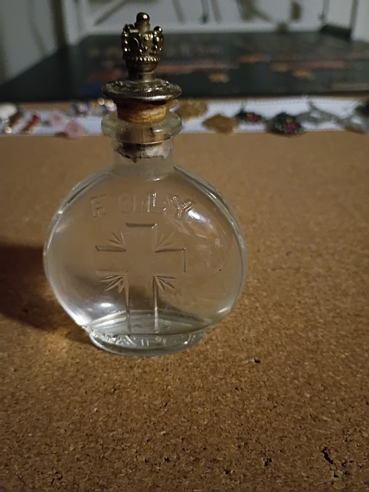 Vintage glass holy water bottle Antique Unique Rare T. C. W. CO: U S A 1930\'s Vintage glass holy water bottle Antique Unique Rare T. C. W. CO: U S A 1930\'s