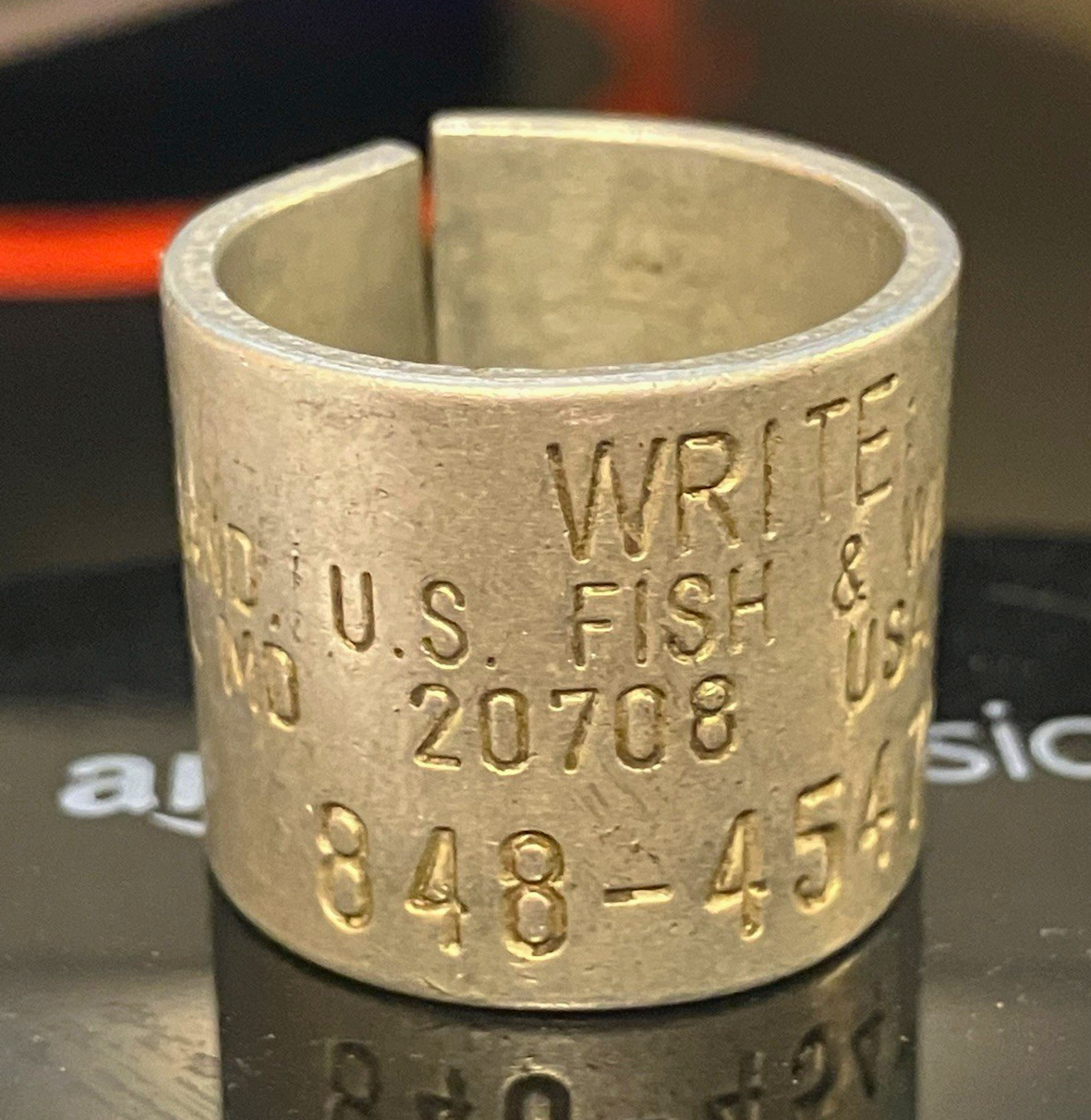 Canada goose, U.S. Fish & Wildlife Service Bird Band 