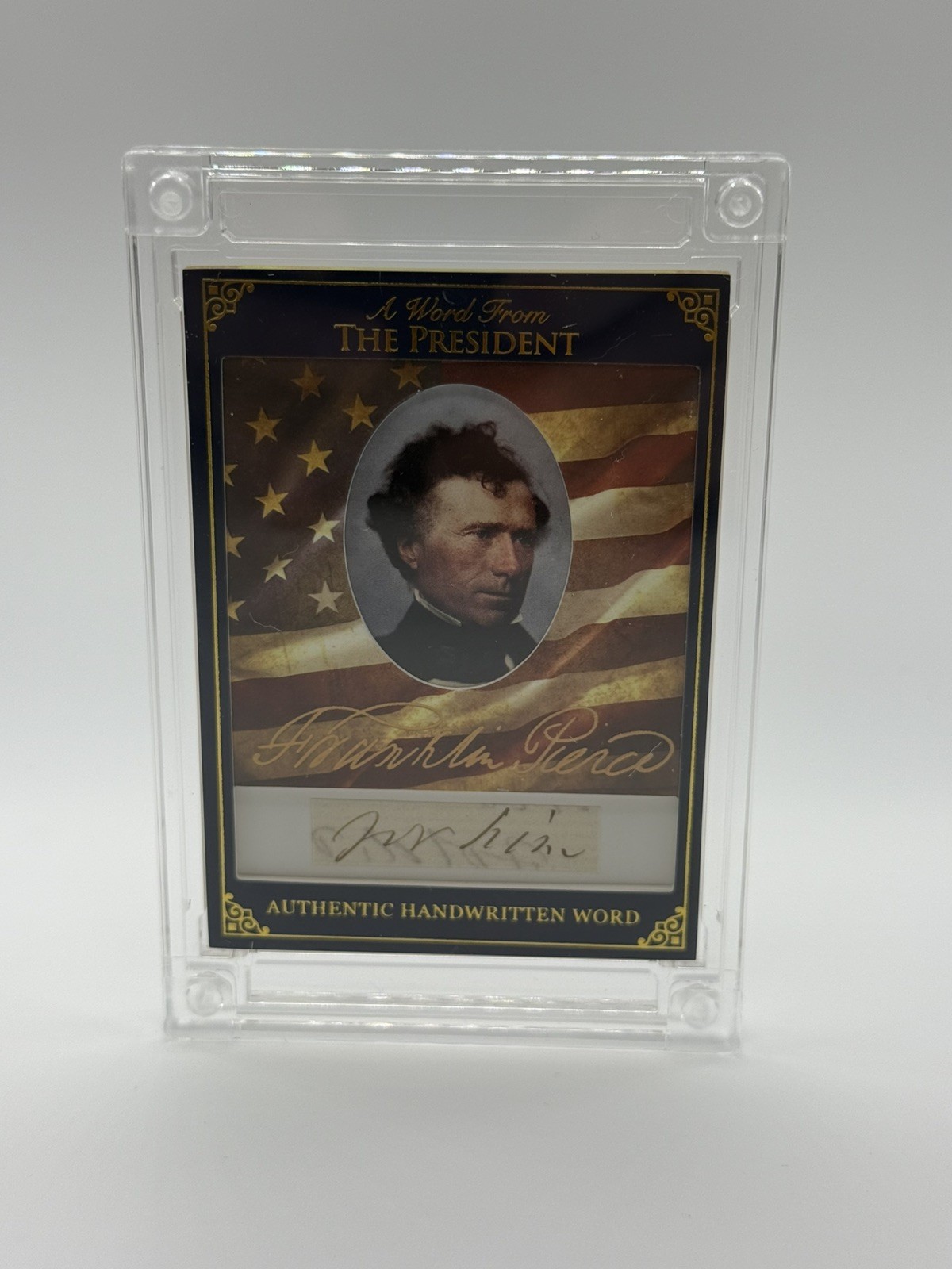 Franklin Pierce Authentic Handwritten Card US President Politics 1853-1857 Franklin Pierce Authentic Handwritten Card US President Politics 1853-1857