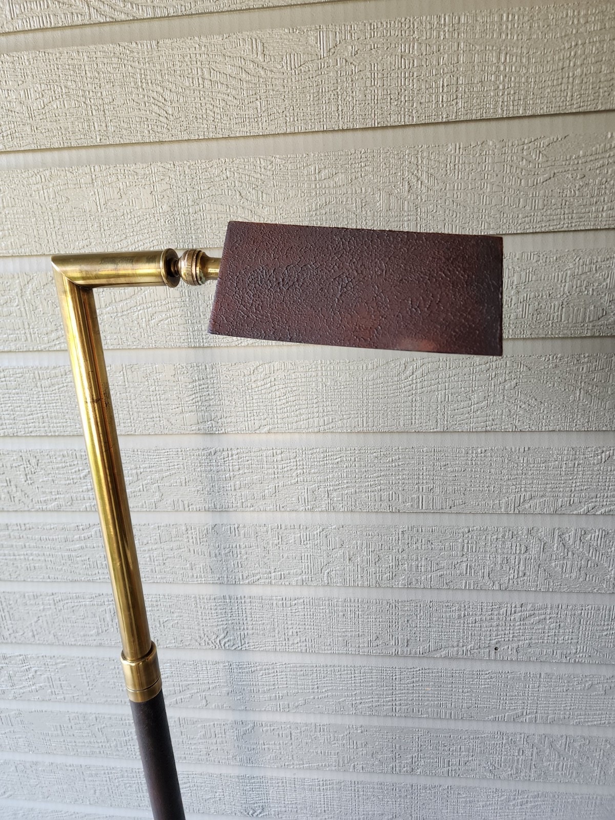 Vintage Architectural Floor Lamp Brass And Textured Metal Mid Century Adjustable