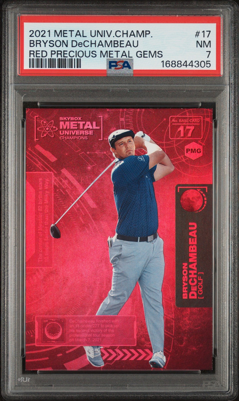2021 SKYBOX METAL UNIVERSE CHAMPIONS #17 BRYSON DECHAMBEAU 43/150 PSA 7