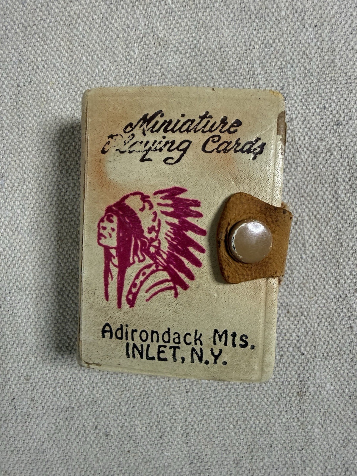 Vintage Mini Playing Cards Adirondack Inlet NY Souvenir Case Zebra Complete