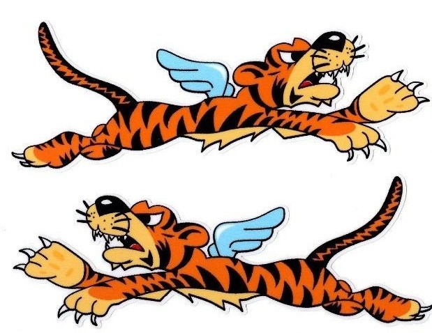 Flying Winged Tiger Stickers | Pair | 13\ Flying Winged Tiger Stickers | Pair | 13\