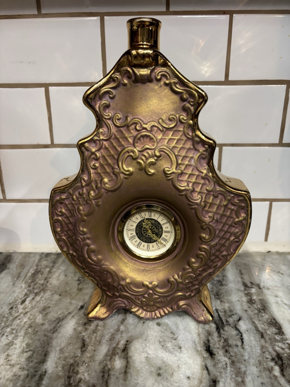 Barsottini Vino Rosso Empty Decanter with Mercedes Clock - Works - Video
