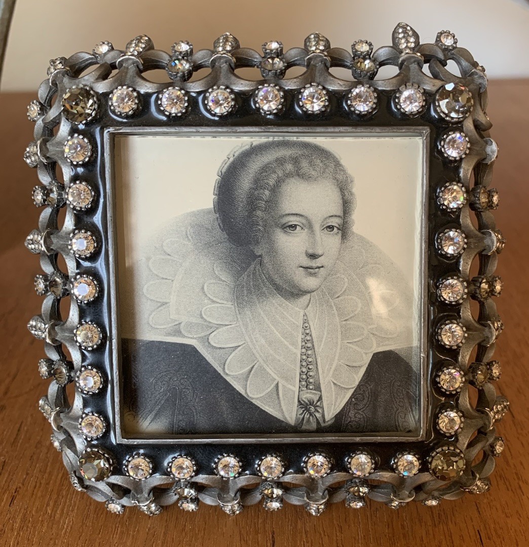 RARE VTG JAY STRONGWATER SMALL 4x4” FLEUR DE LIS TIARA SCROLL CRYSTAL FRAME RARE VTG JAY STRONGWATER SMALL 4x4” FLEUR DE LIS TIARA SCROLL CRYSTAL FRAME