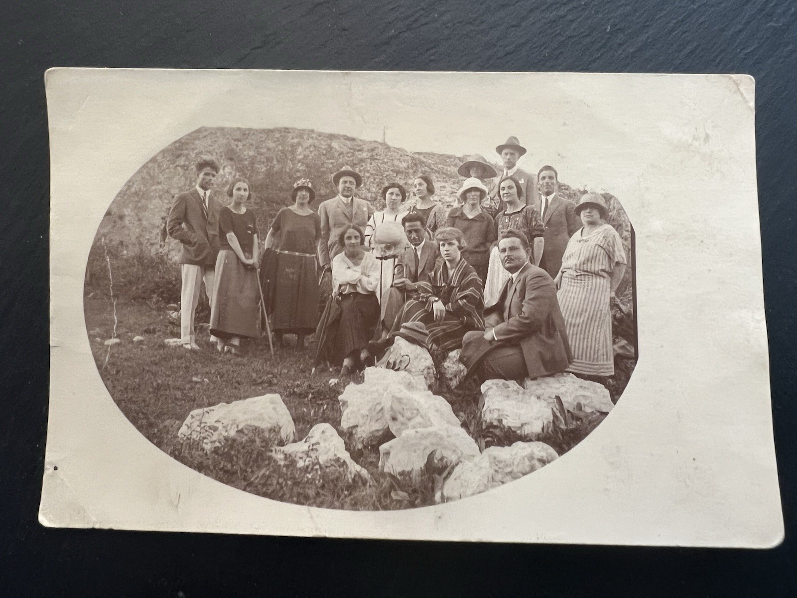 1924 Bulgarian RPPC Postcard Pleven Kaylaka Park Group Photo 