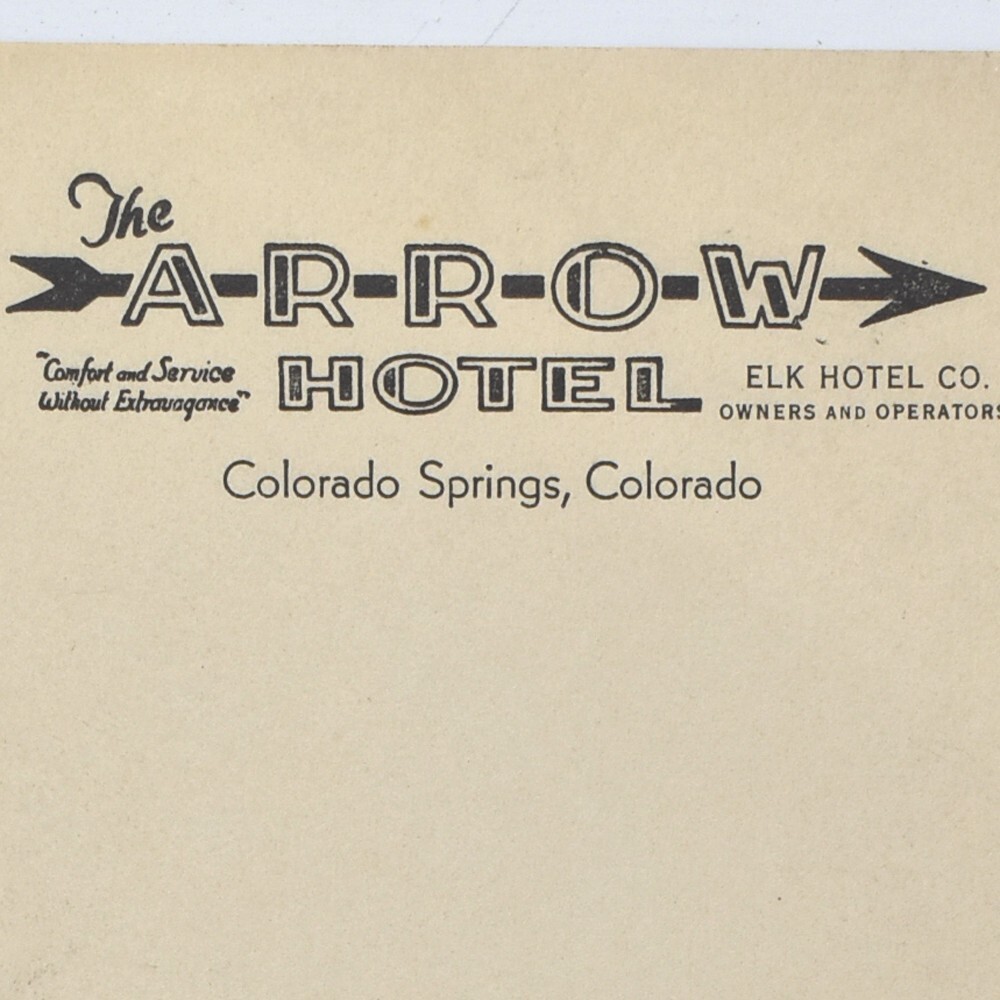 1920s Arrow Hotel Elk Hotel Owners 120 East Pikes Peak Avenue Colorado Springs