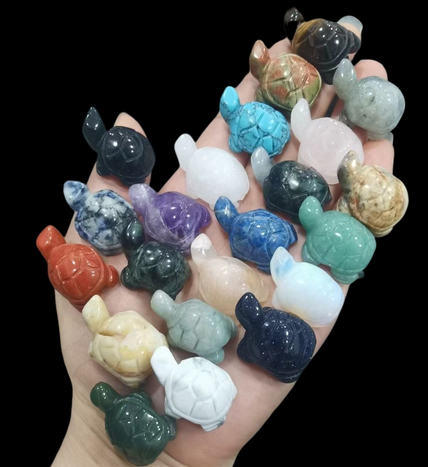 100pcs Mix Natural Quartz Turtle Crystal Carved Crystal Tortoise Skull Wholesale