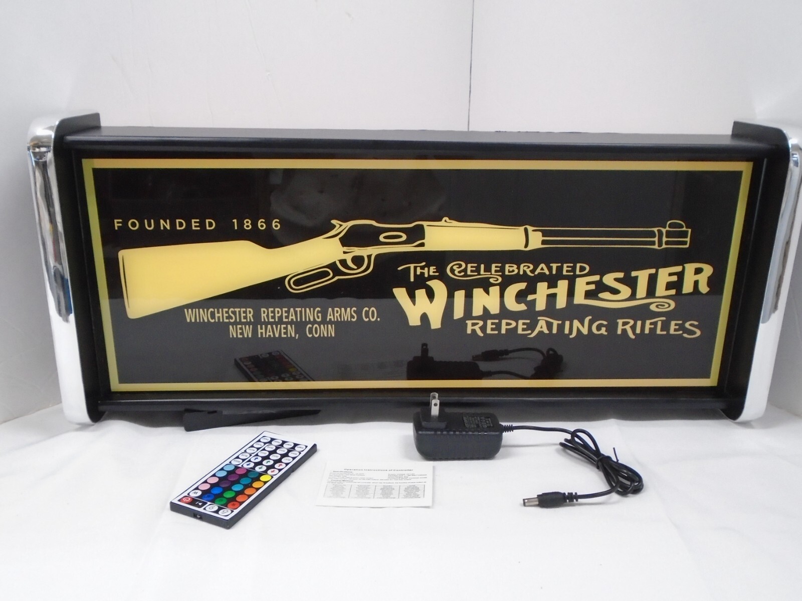 Winchester Black Old Logo LED Display lighted sign lightbox Wall hanging Light Winchester Black Old Logo LED Display lighted sign lightbox Wall hanging Light
