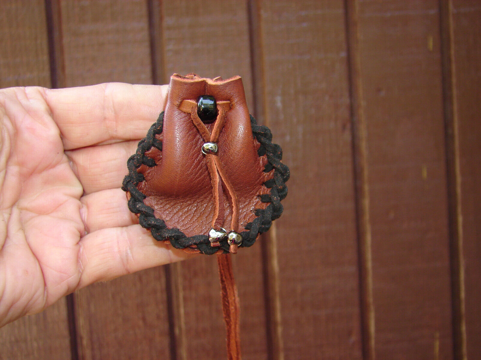 Deer Leather Medicine Bag, Drawstring Bag, Talisman Bag, Necklace Pouch,  2 1/4\