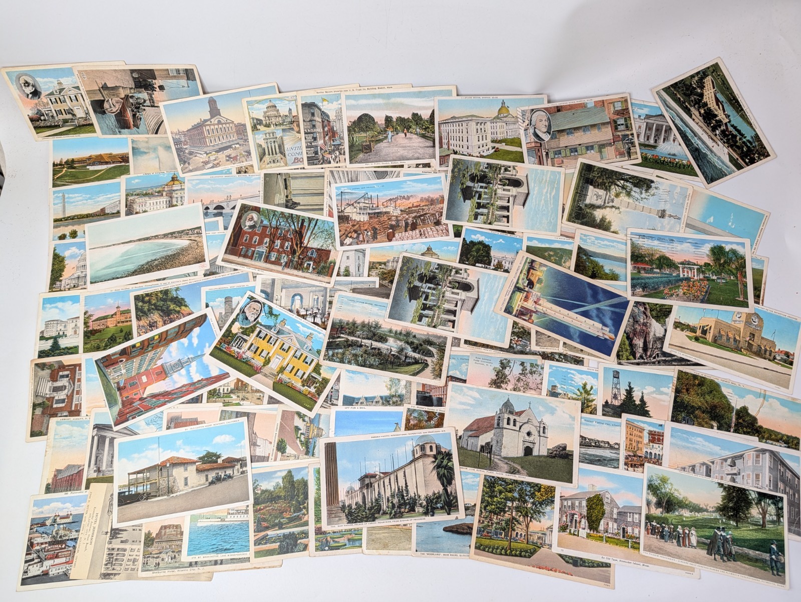 Vintage Lot 98 US Towns Cities Landscape Postcards White Border Era Vintage Lot 98 US Towns Cities Landscape Postcards White Border Era