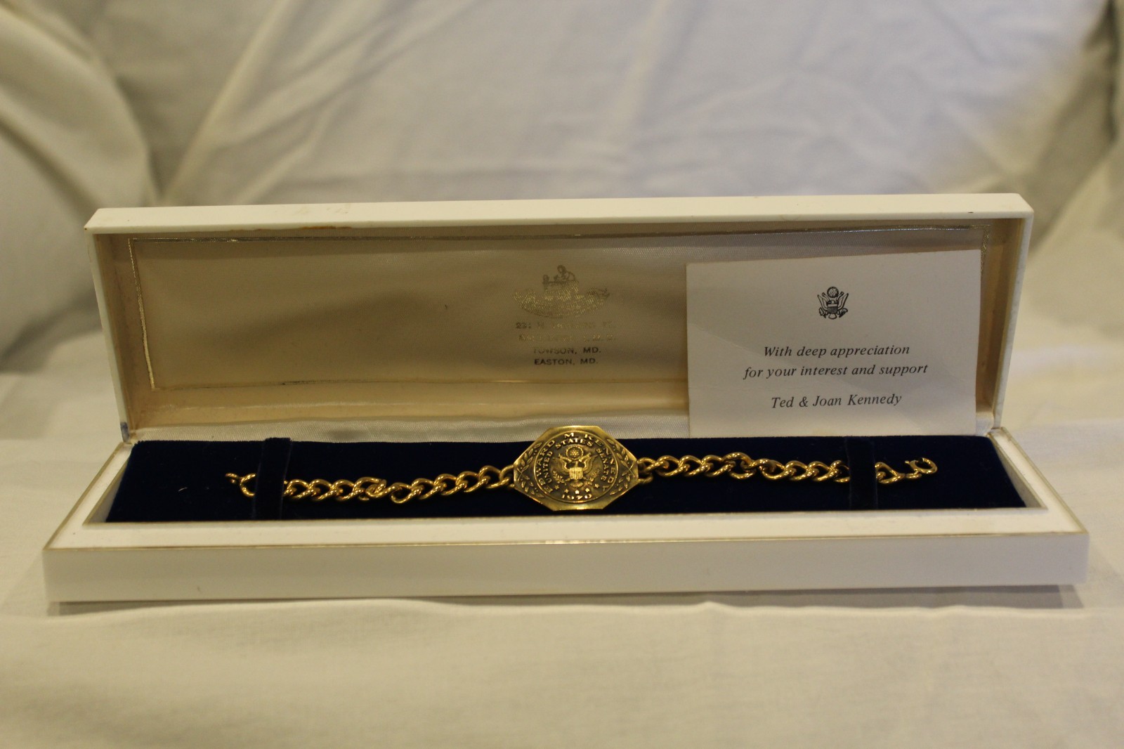 VINTAGE - Senator Ted Kennedy Promotional Gold Filled Bracelet - 1970 - RARE