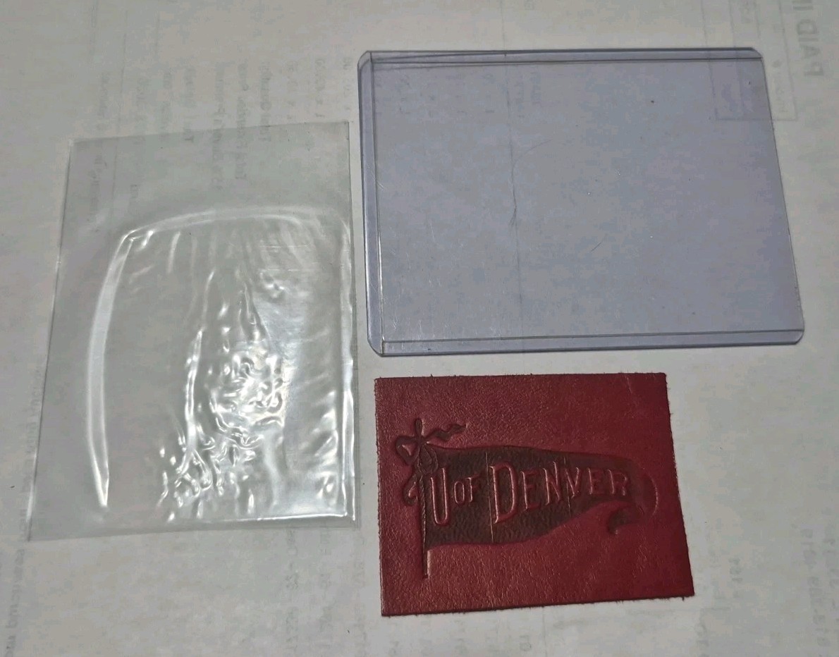 c1910s L20 Tobacco / Cigarette Leather UNIVERSITY OF DENVER 
