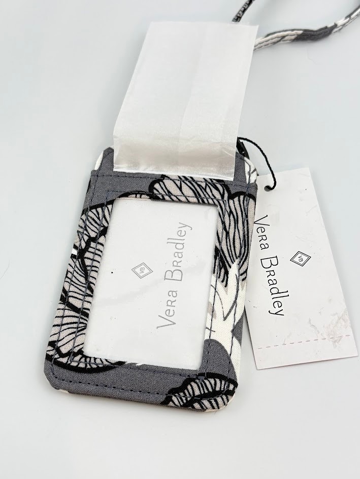 Vera Bradley Luggage ID Tag Moon Shadow Meadow Gray Tones Unused