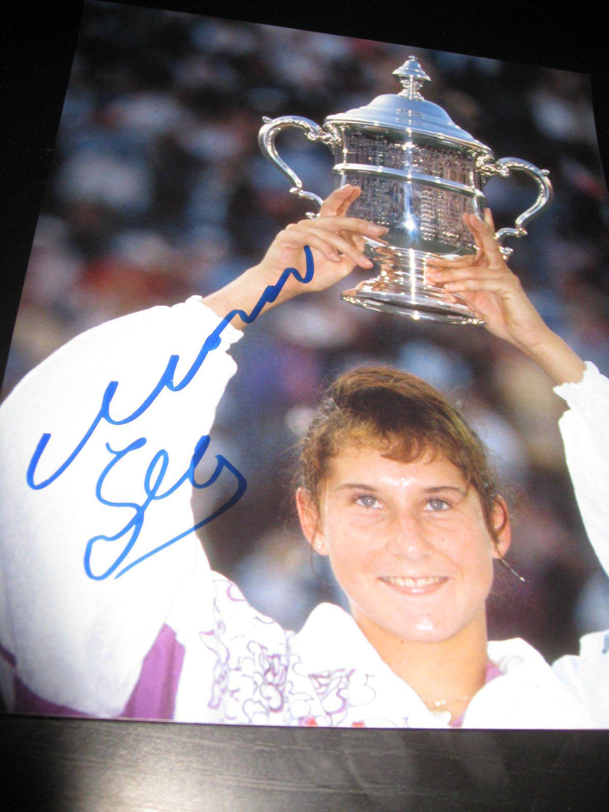 MONICA SELES SIGNED AUTOGRAPH 8x10 PHOTO US OPEN WIMBLEDON CHAMP RARE COA NY X2