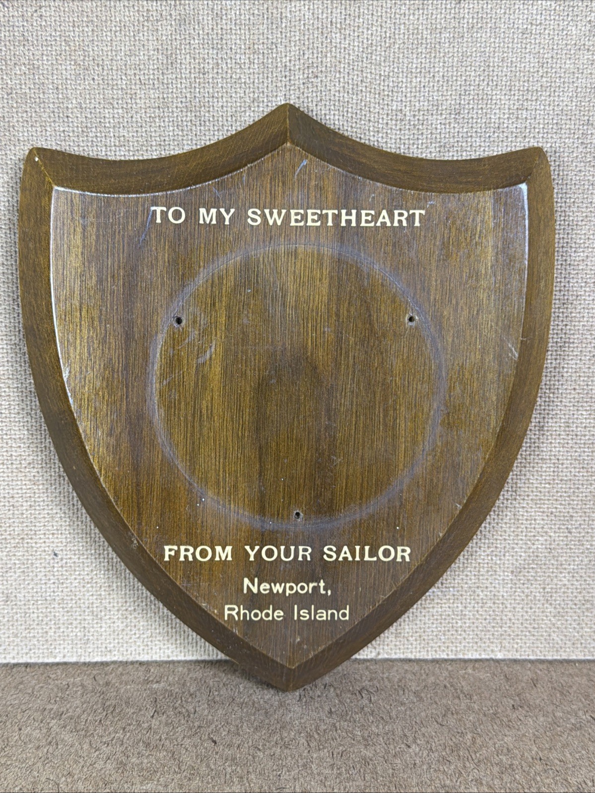 VTG Navy Wood 7” Photo Plaque “TO MY SWEETHEART FROM YOUR SAILOR Newport, RI” VTG Navy Wood 7” Photo Plaque “TO MY SWEETHEART FROM YOUR SAILOR Newport, RI”