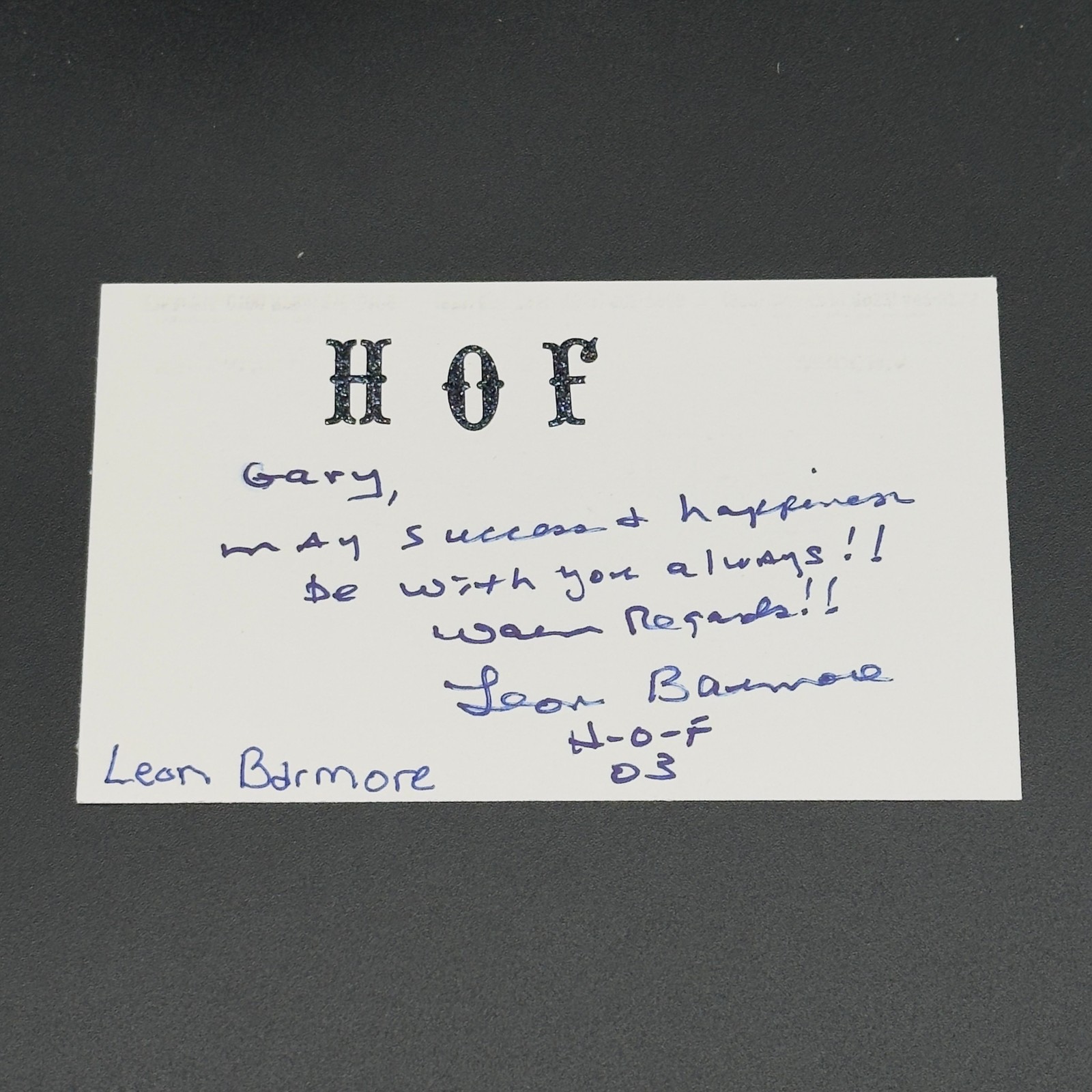 Leon Barmore Signed 3x5 Index Card - Grambing State - TTM Authentic Autograph