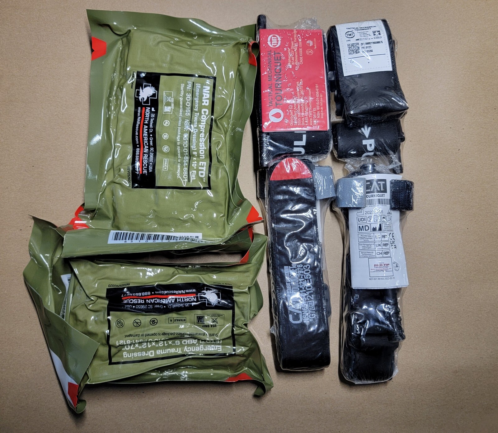 Blowout IFAK starter/refill Kit. CAT Gen7 And TMT Tourniquets, NAR Dressings. Blowout IFAK starter/refill Kit. CAT Gen7 And TMT Tourniquets, NAR Dressings.