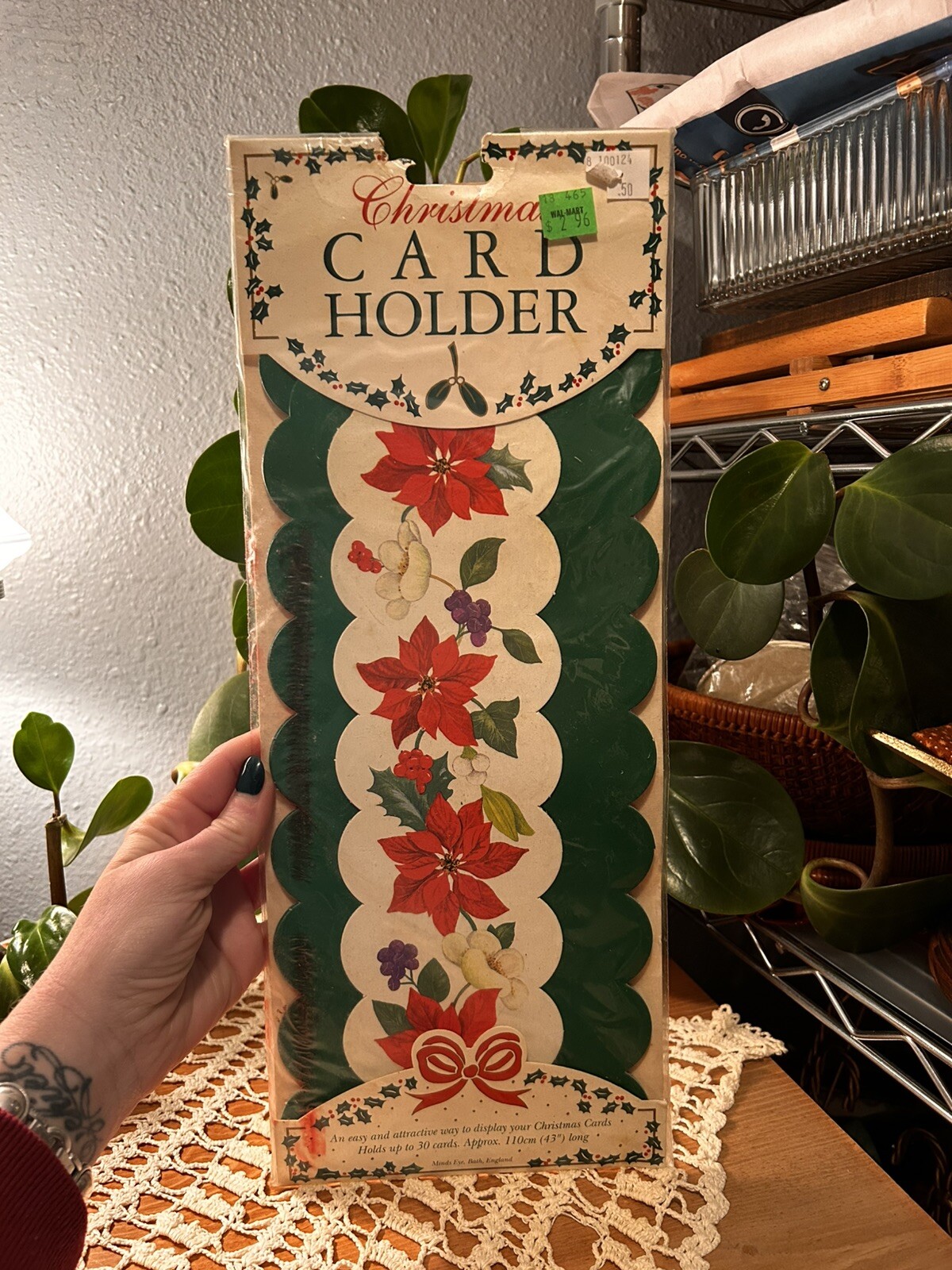 Vintage NOS Victorian Christmas Card Holder Holds 30 Cards Never Opened