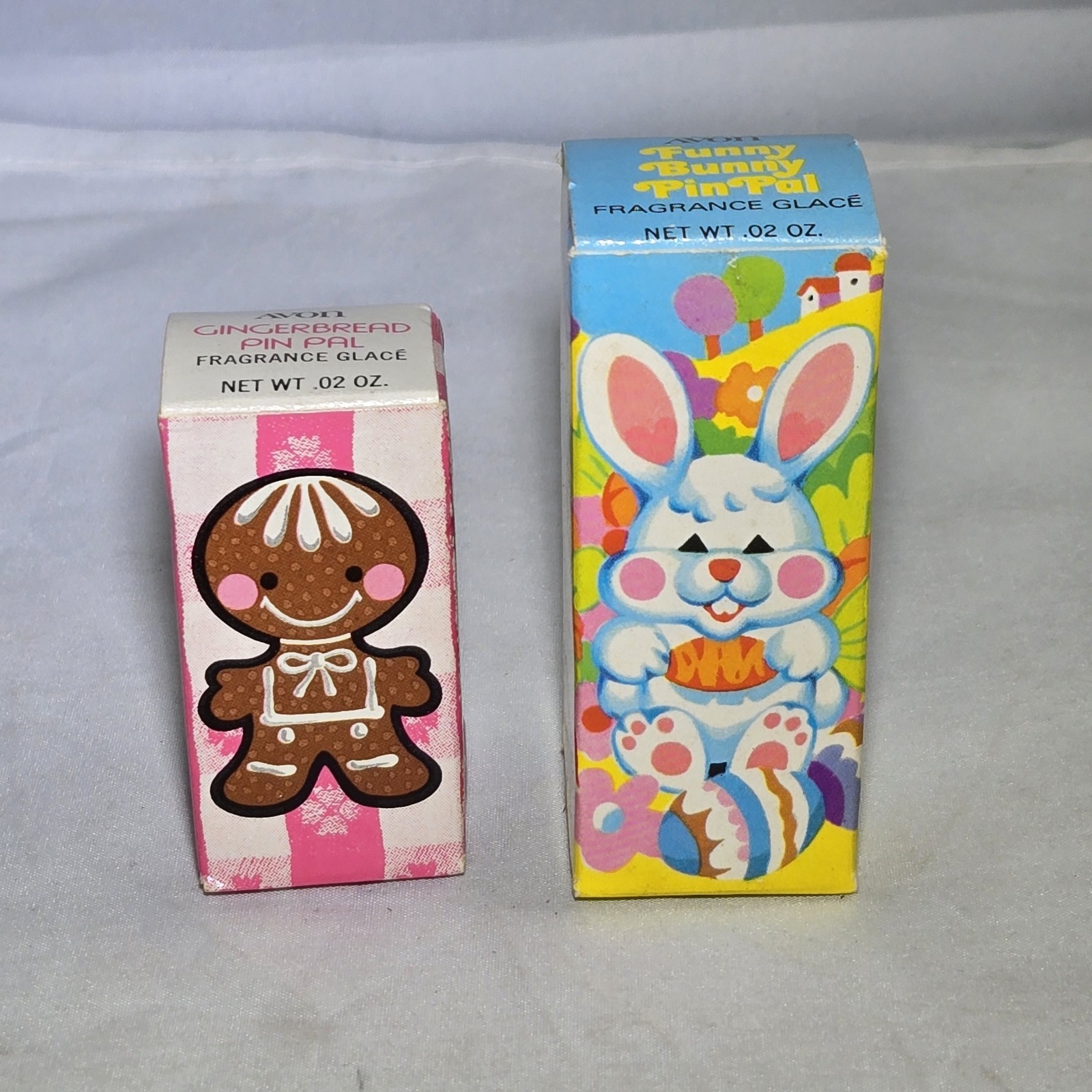 VTG Avon Fragrance Glace Pin Pal Lot Funny Bunny Gingerbread In Box