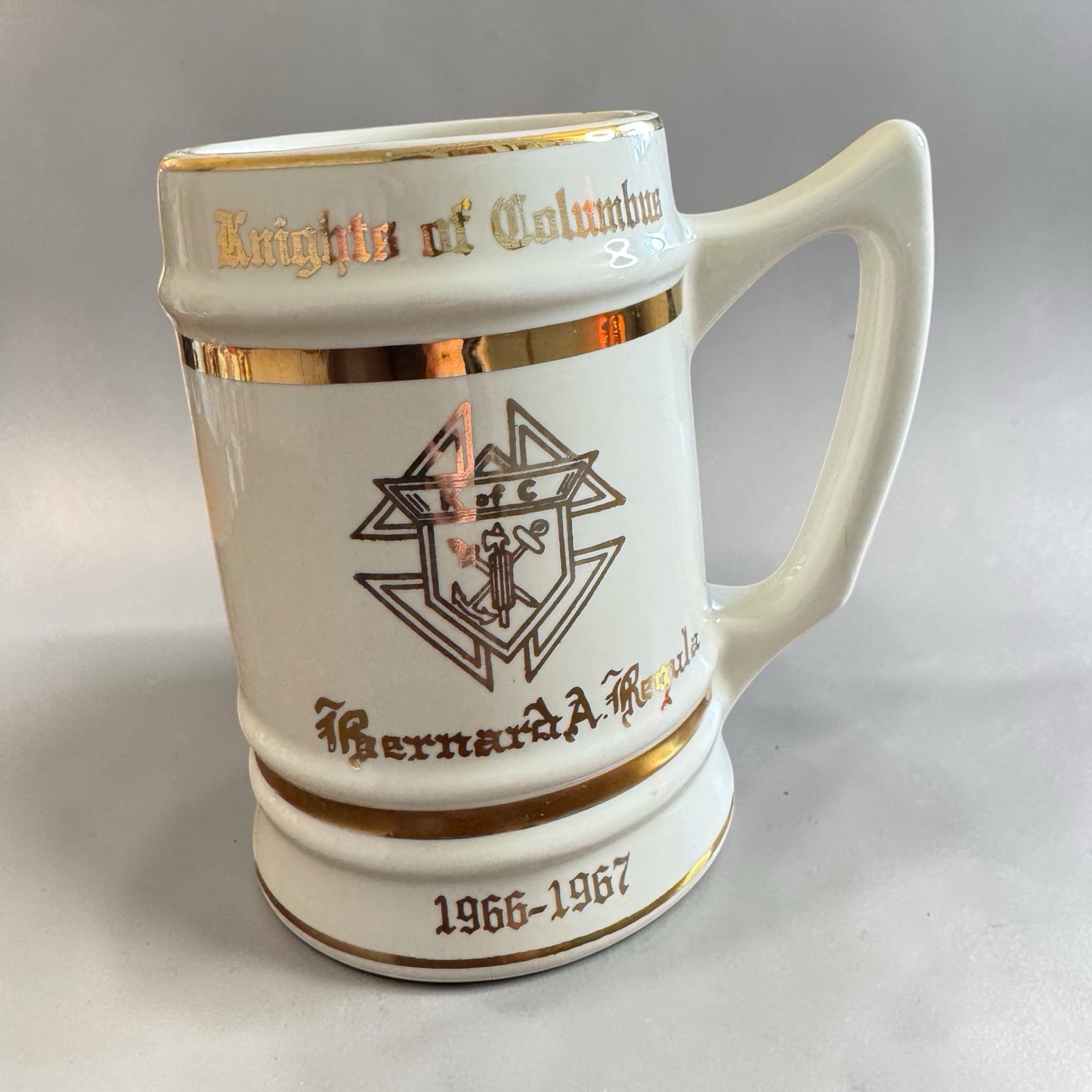 Vtg Beer Stein Mug Knights Of Columbus 1966 C. B. Dyer Co. Ceramic Indianapolis