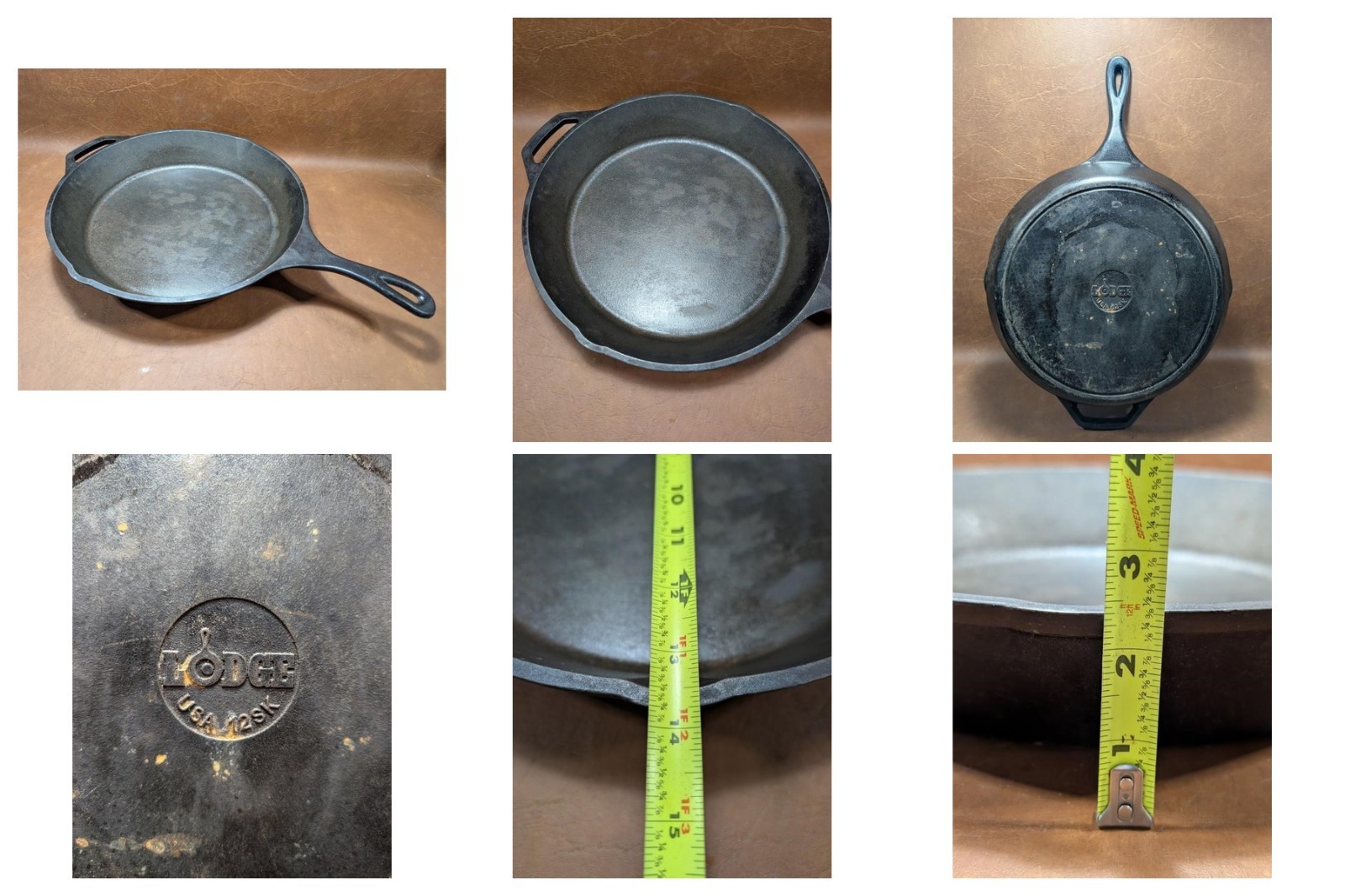 Vintage Lodge No 12 SK Cast Iron Skillet 13.5\