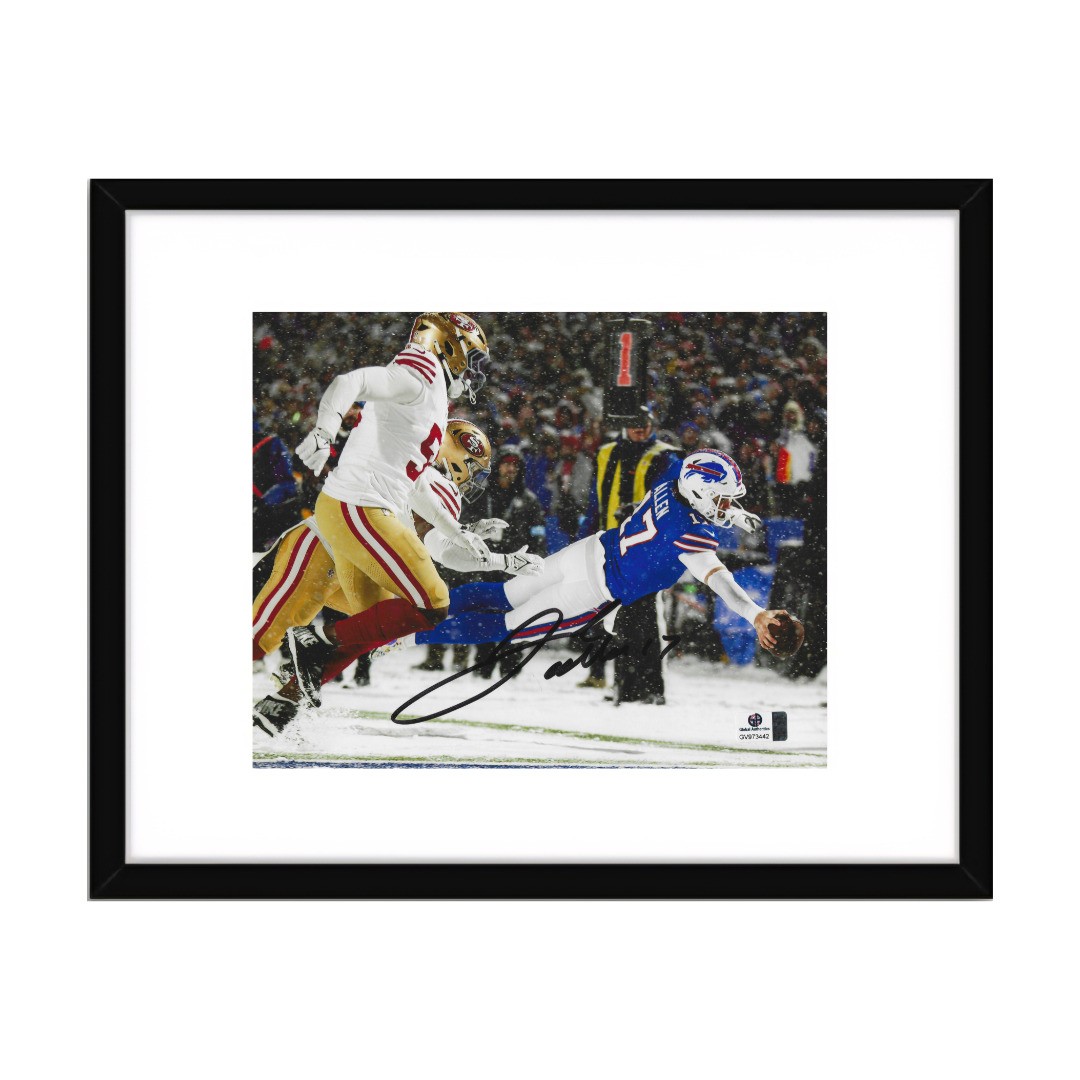 Josh Allen Buffalo Bills Autographed 8x10 Photo COA Framed Josh Allen Buffalo Bills Autographed 8x10 Photo COA Framed