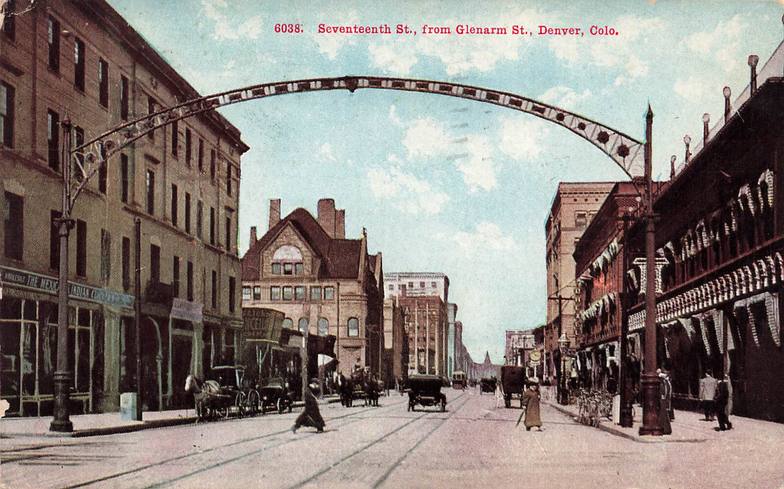 DENVER CO COLORADO 17TH STREET FROM GLENARM 1912 POSTCARD 080124 T DENVER CO COLORADO 17TH STREET FROM GLENARM 1912 POSTCARD 080124 T