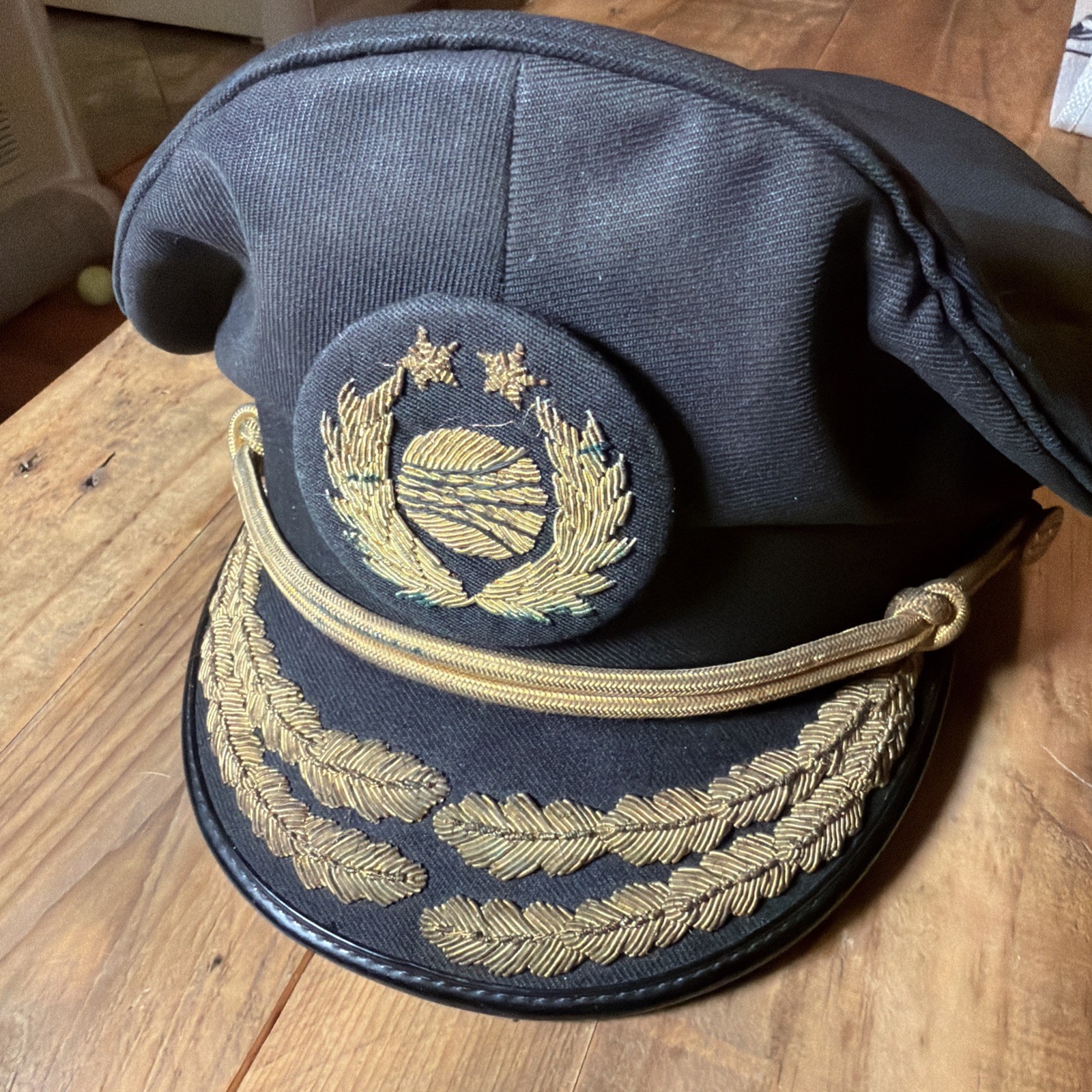 Vtg Continental Airlines Captain Pilot Hat Tarpy Tailors Built DEN IAH Goetz