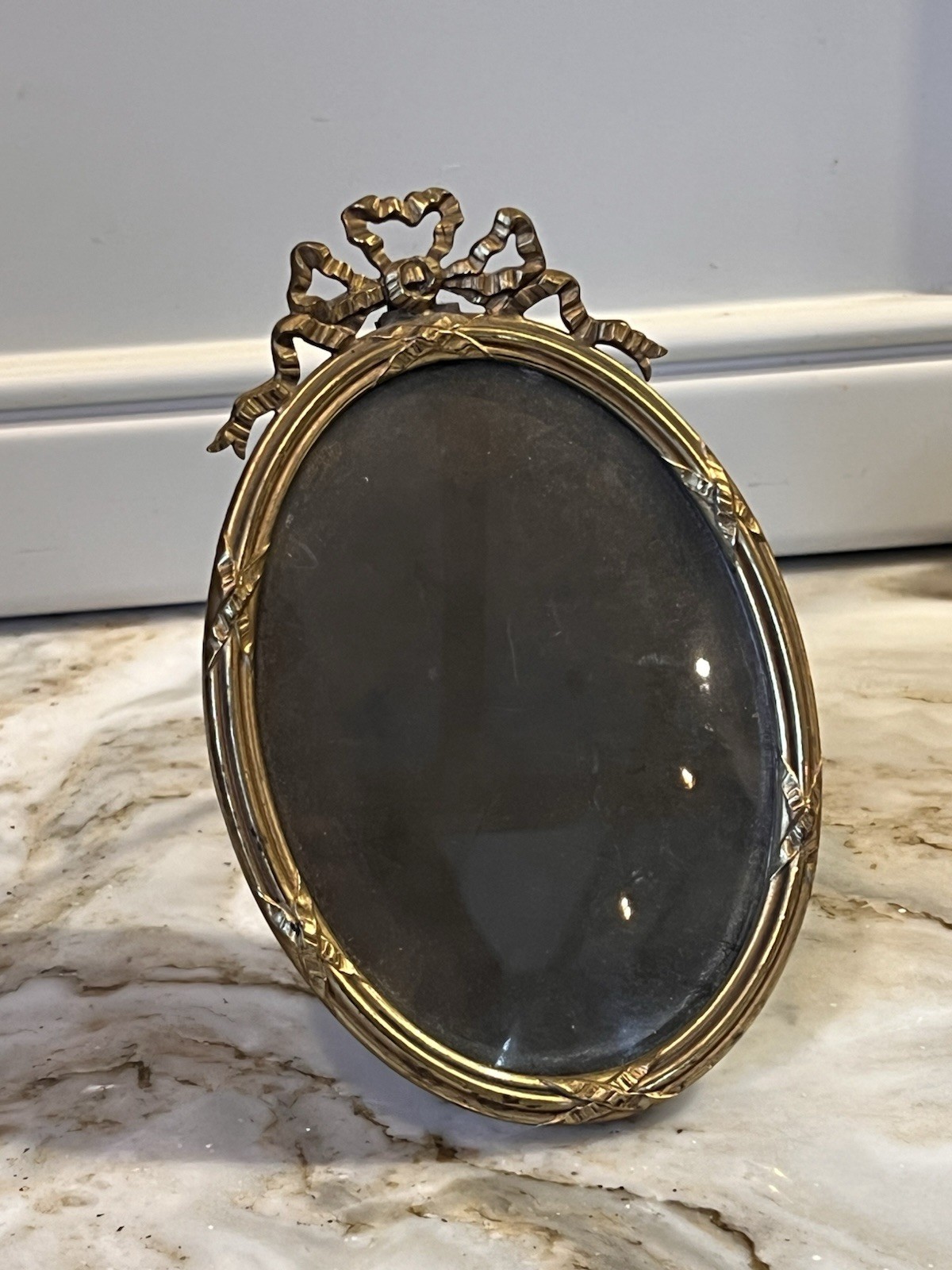 Small Antique Louis XVI Style Gilded Bronze Brass? Photo Frame
