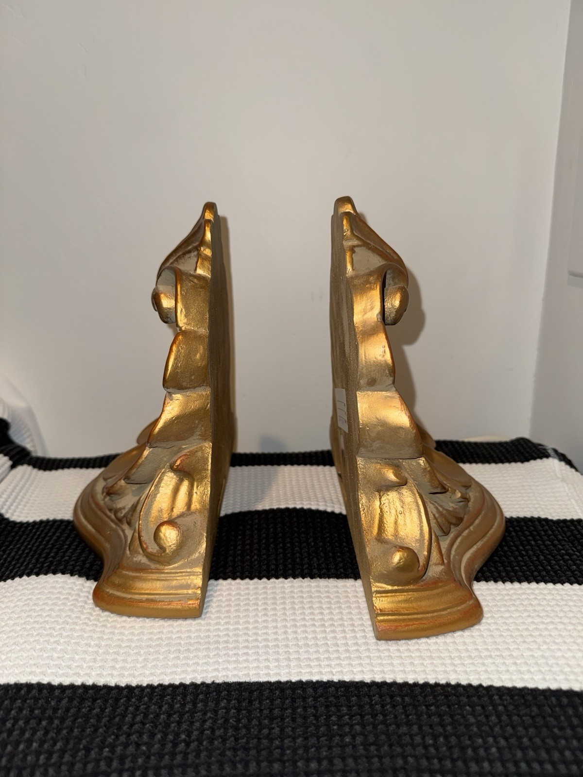 Set of 2 Gold Finish Bookends