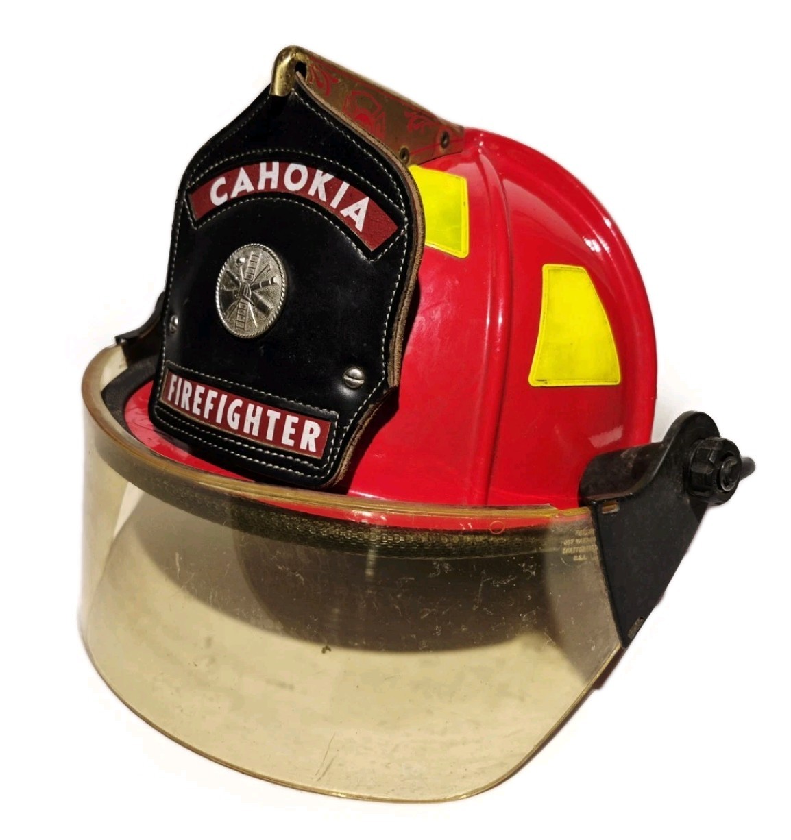 RED CAIRNS & BROTHER FIRE HELMET VINTAGE FIREMAN RESCUE FIREFIGHTER HELMET 1010 