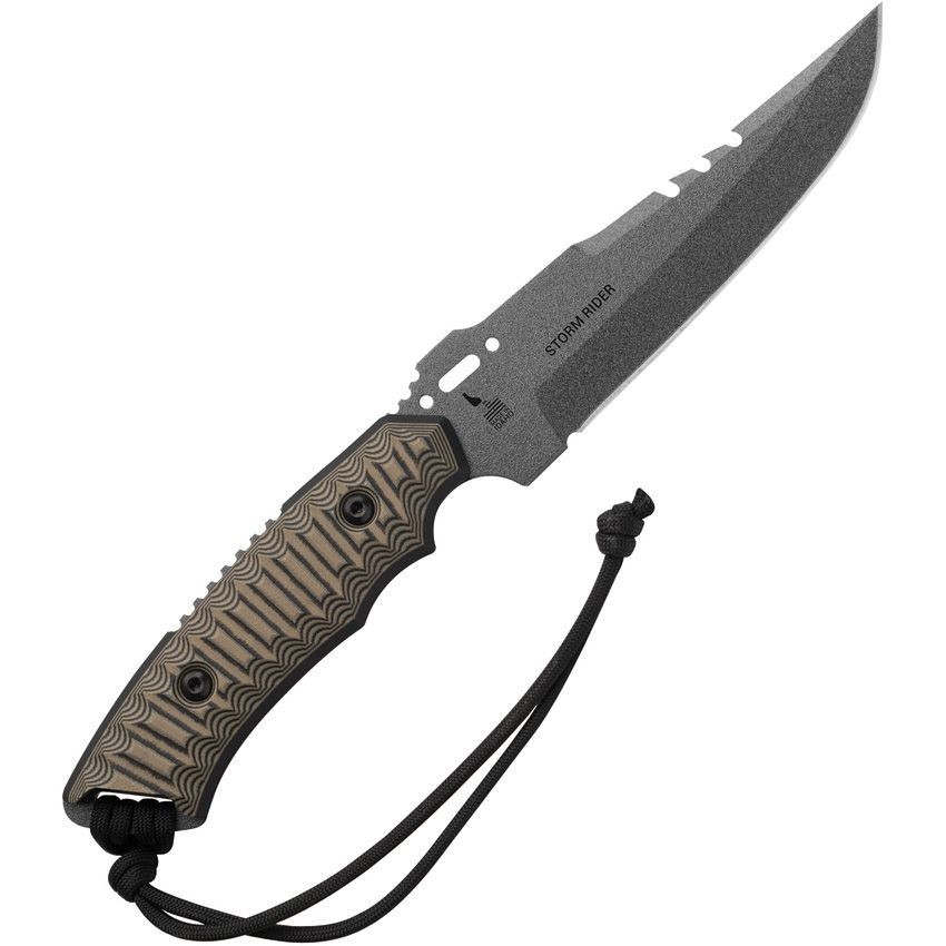 TOPS Storm Rider Fixed Blade Knife Green Black Sculpted G10 250th Anniversary