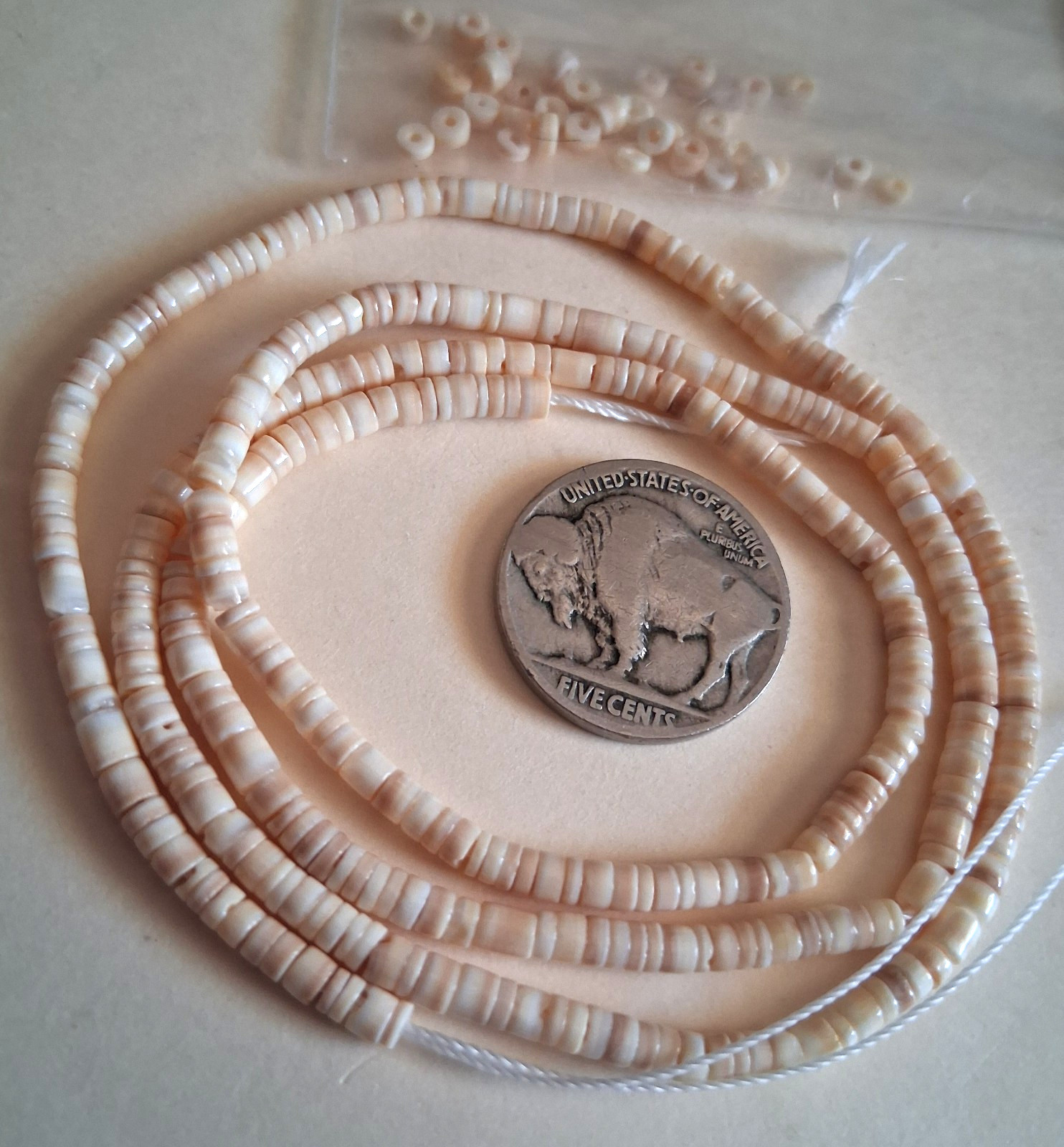 Melon Shell 3 mm Heishi Beads High Quality One 22 1/2 \ Melon Shell 3 mm Heishi Beads High Quality One 22 1/2 \