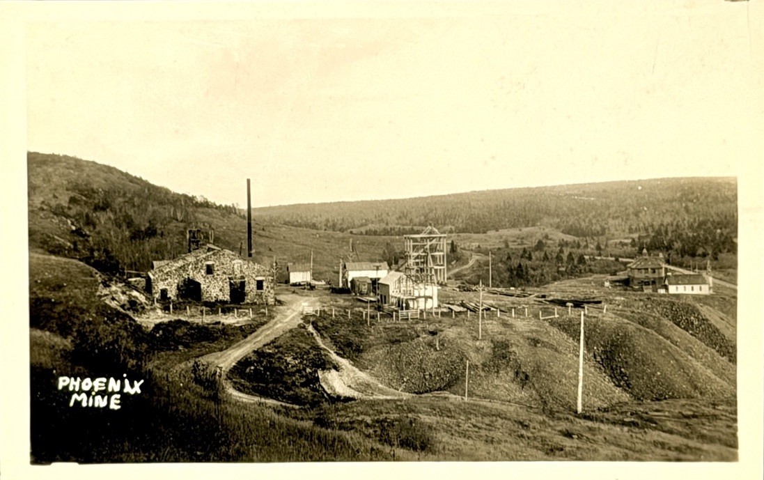 Phoenix Mine Keweenaw County Michigan RPPC Copper Mining Camp Photo Postcard