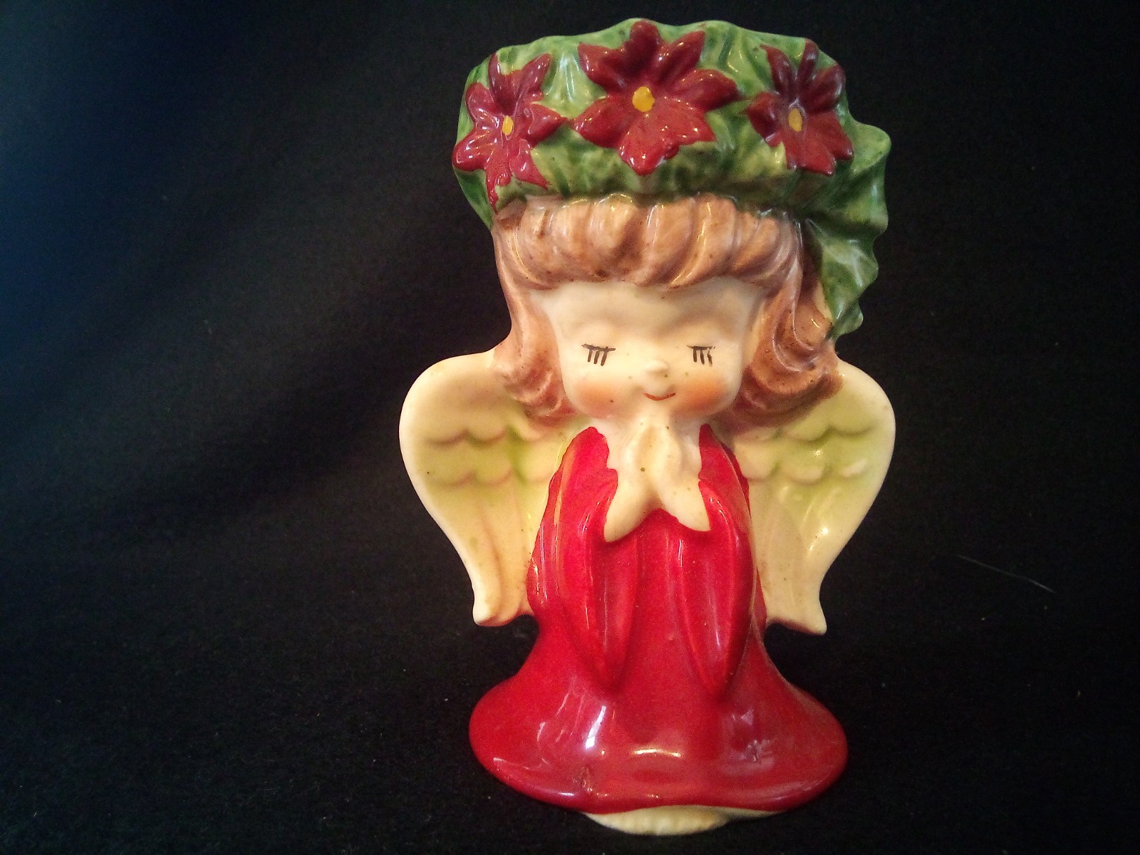 Vtg Lefton Japan Ceramic Praying Barefoot Girl Angel Christmas 4