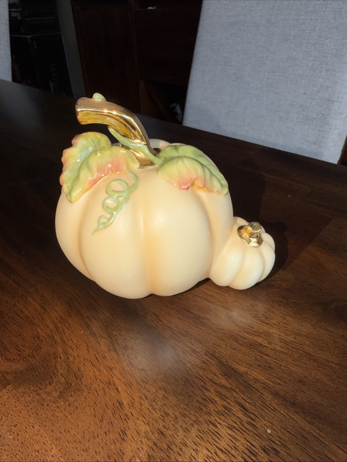 Lenox Halloween Pumpkin Porcelain Double Pumpkin Gold Stem Figurine 4 Inch Lenox Halloween Pumpkin Porcelain Double Pumpkin Gold Stem Figurine 4 Inch