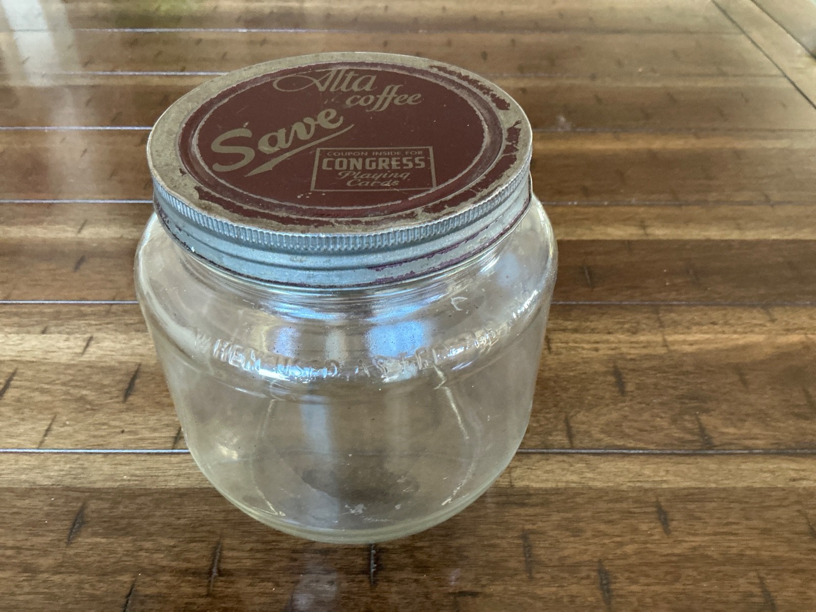 Vintage Alta Coffee Glass Jar w/Original Labels