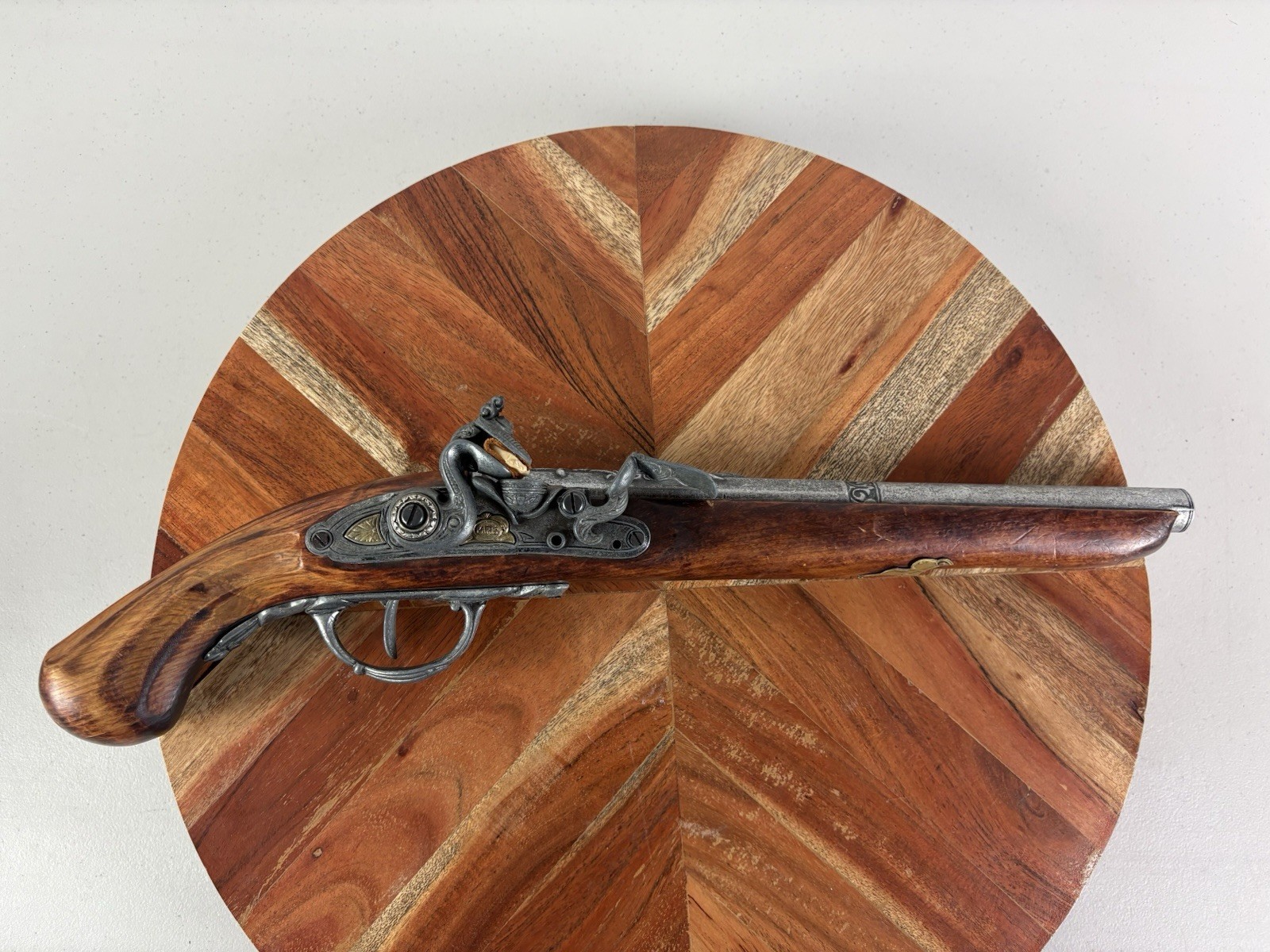 Vtg REPLICA 1800s FLINTLOCK Dueling PISTOL 17.5