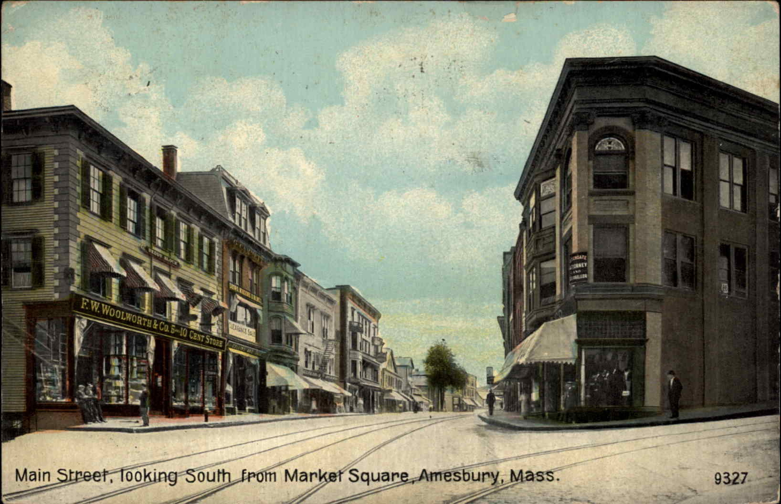 Amesbury Massachusetts MA Main St. Store Storefront c1910s Postcard